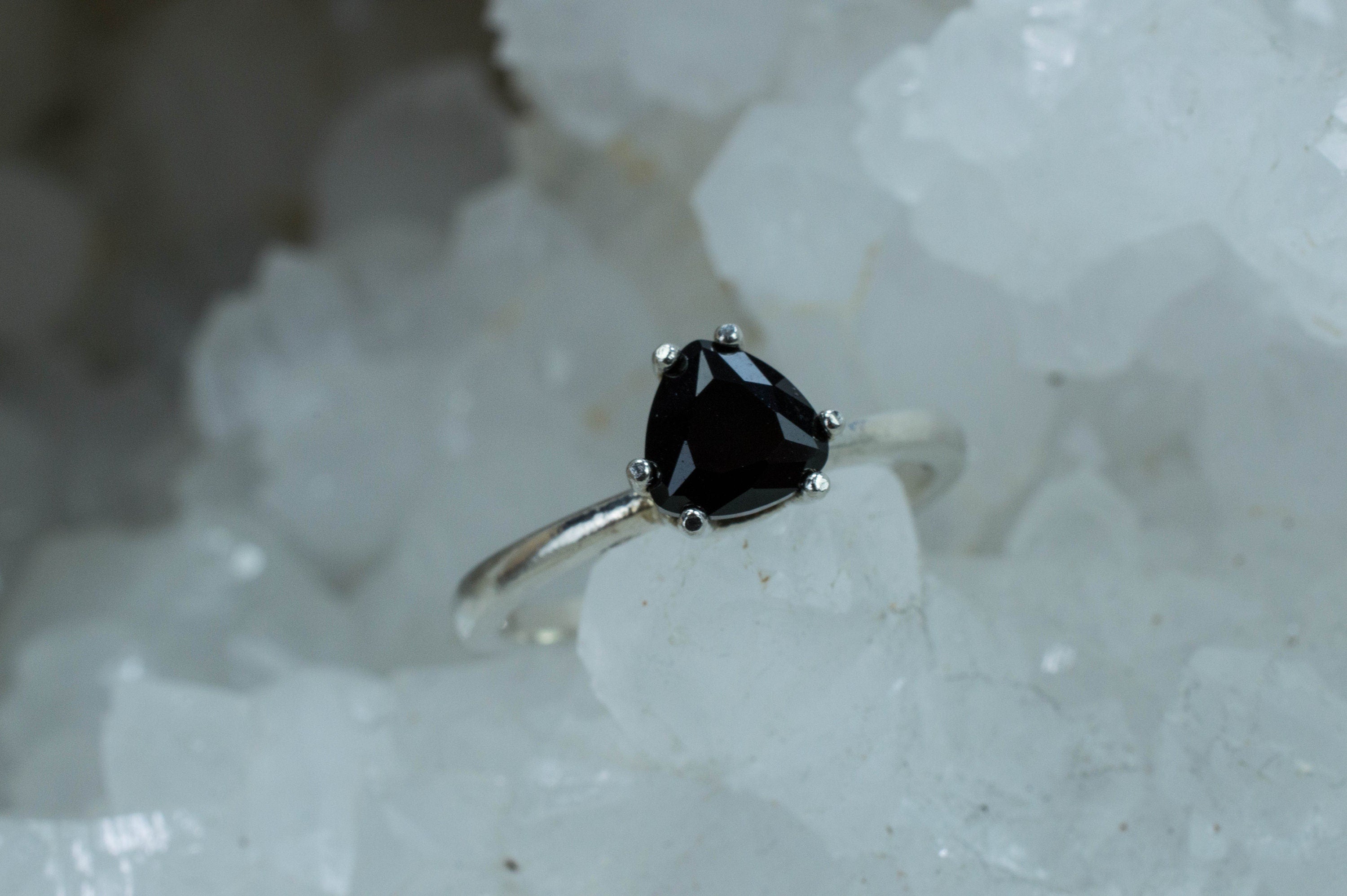 Black Spinel Ring, Genuine Untreated Thailand Spinel - Mark Oliver Gems