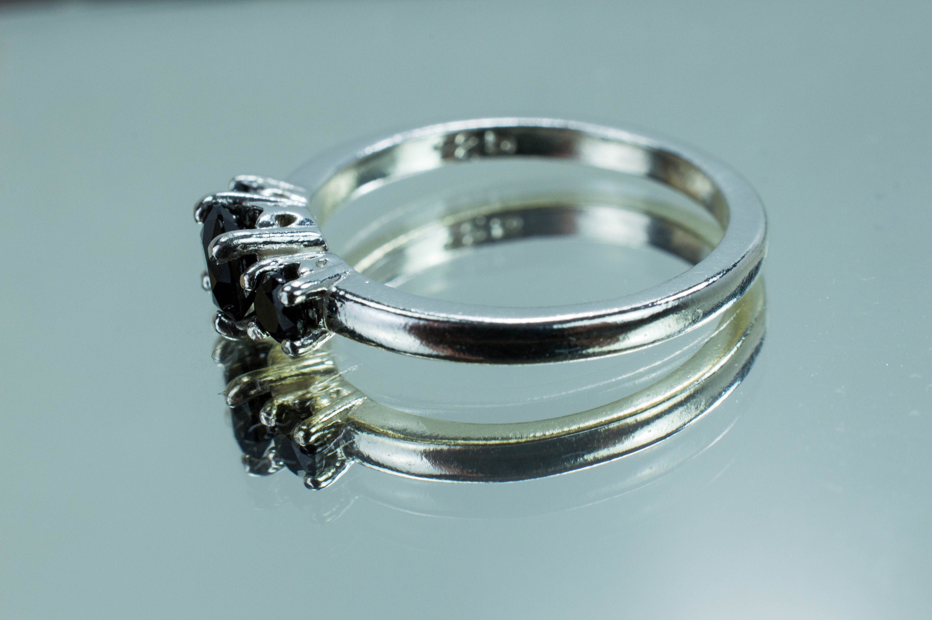 Black Spinel Ring, Natural Untreated Thai Spinel - Mark Oliver Gems