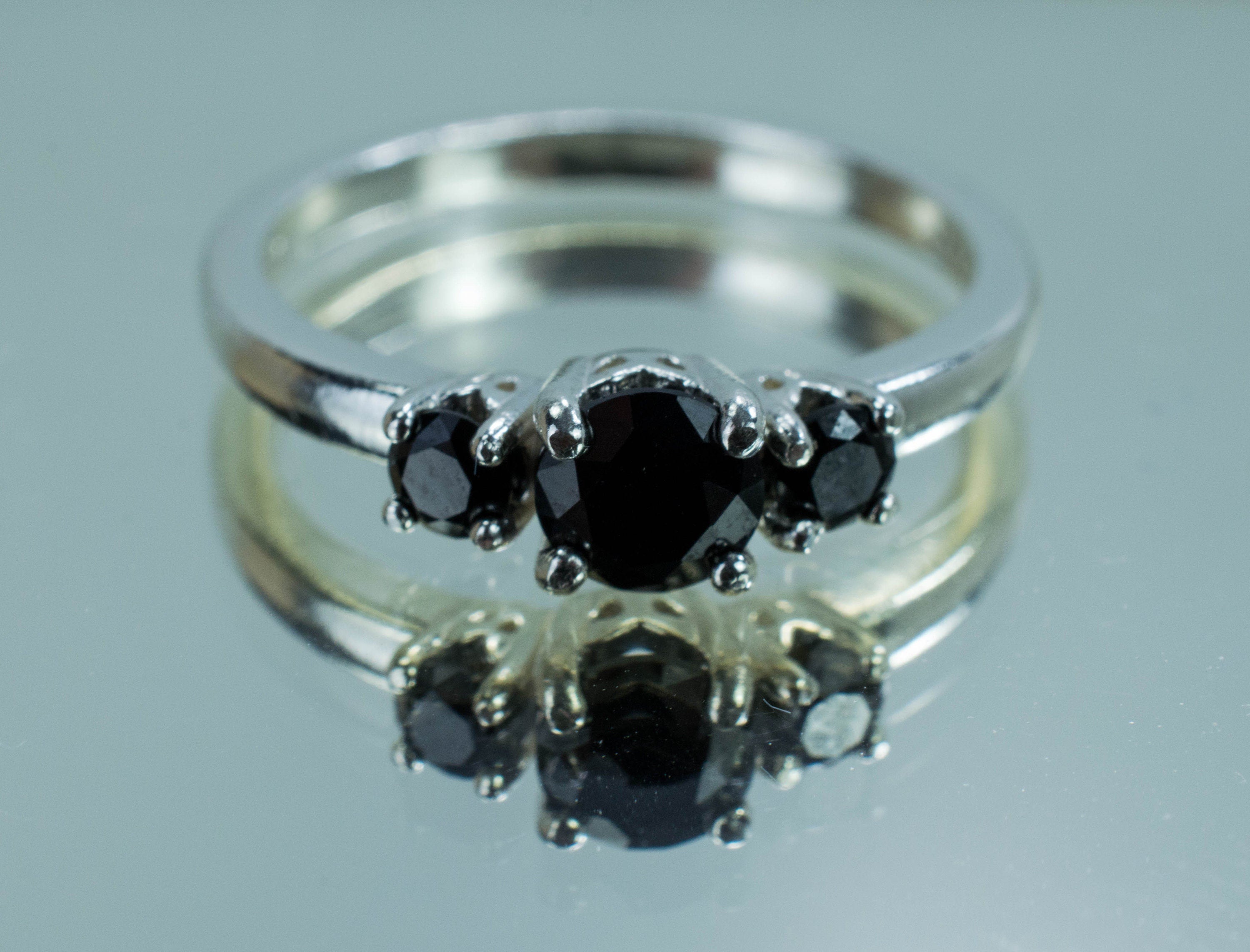 Black Spinel Ring, Natural Untreated Thai Spinel - Mark Oliver Gems