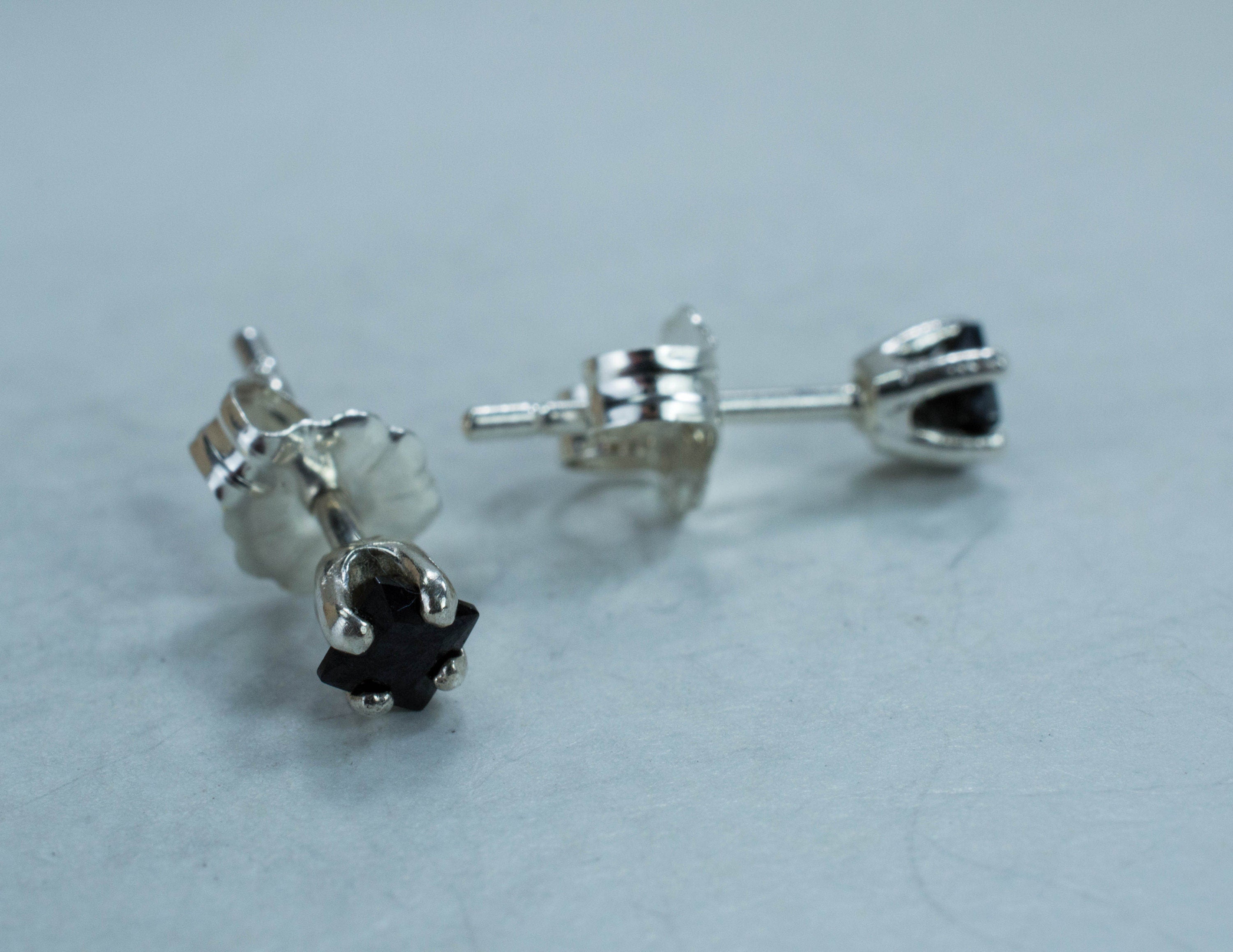 Black Spinel Earrings; Genuine Untreated Thailand Spinel - Mark Oliver Gems
