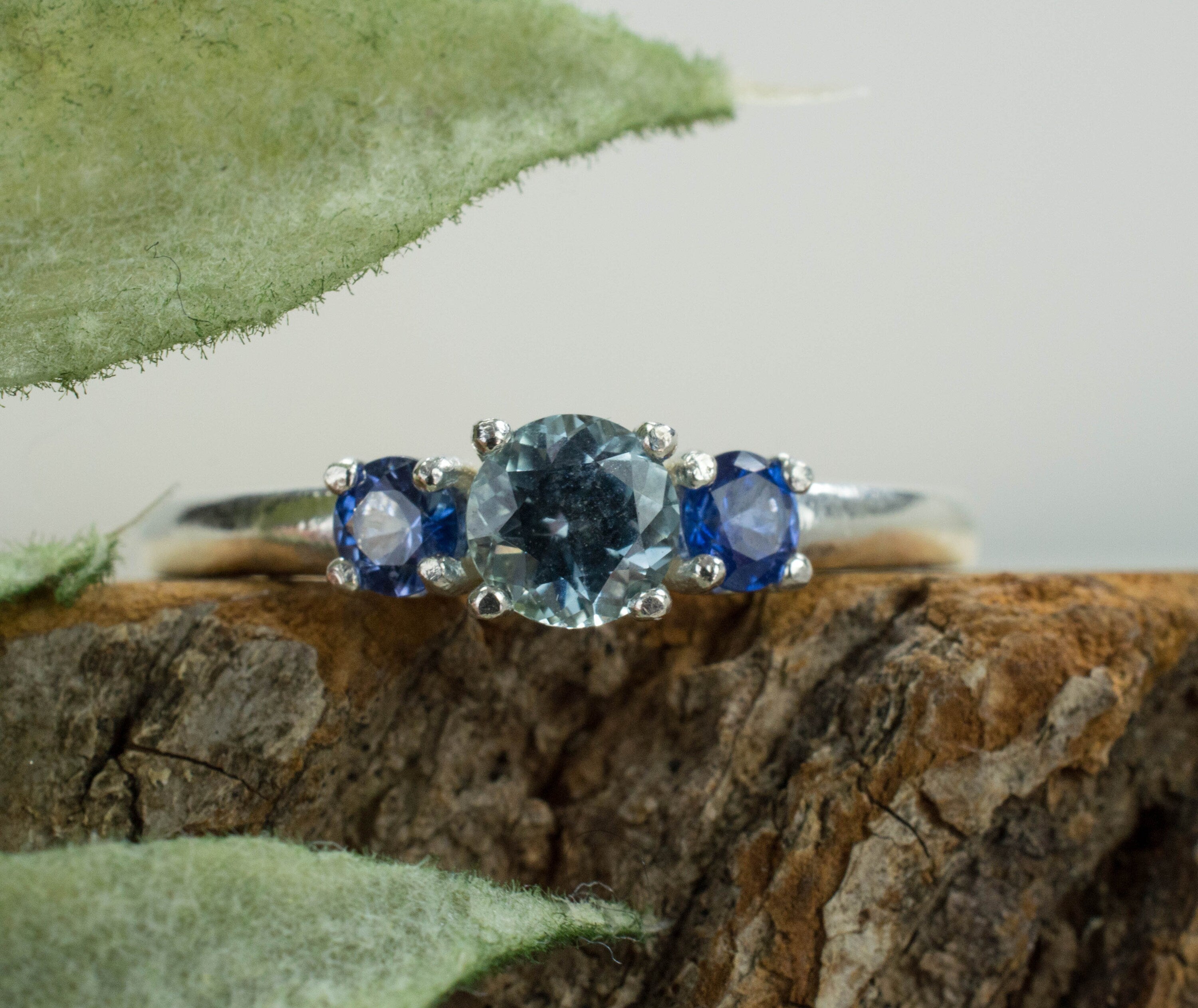 Montana Sapphire and Ceylon Sapphire Ring, Genuine Untreated USA and Sri Lanka Sapphires - Mark Oliver Gems