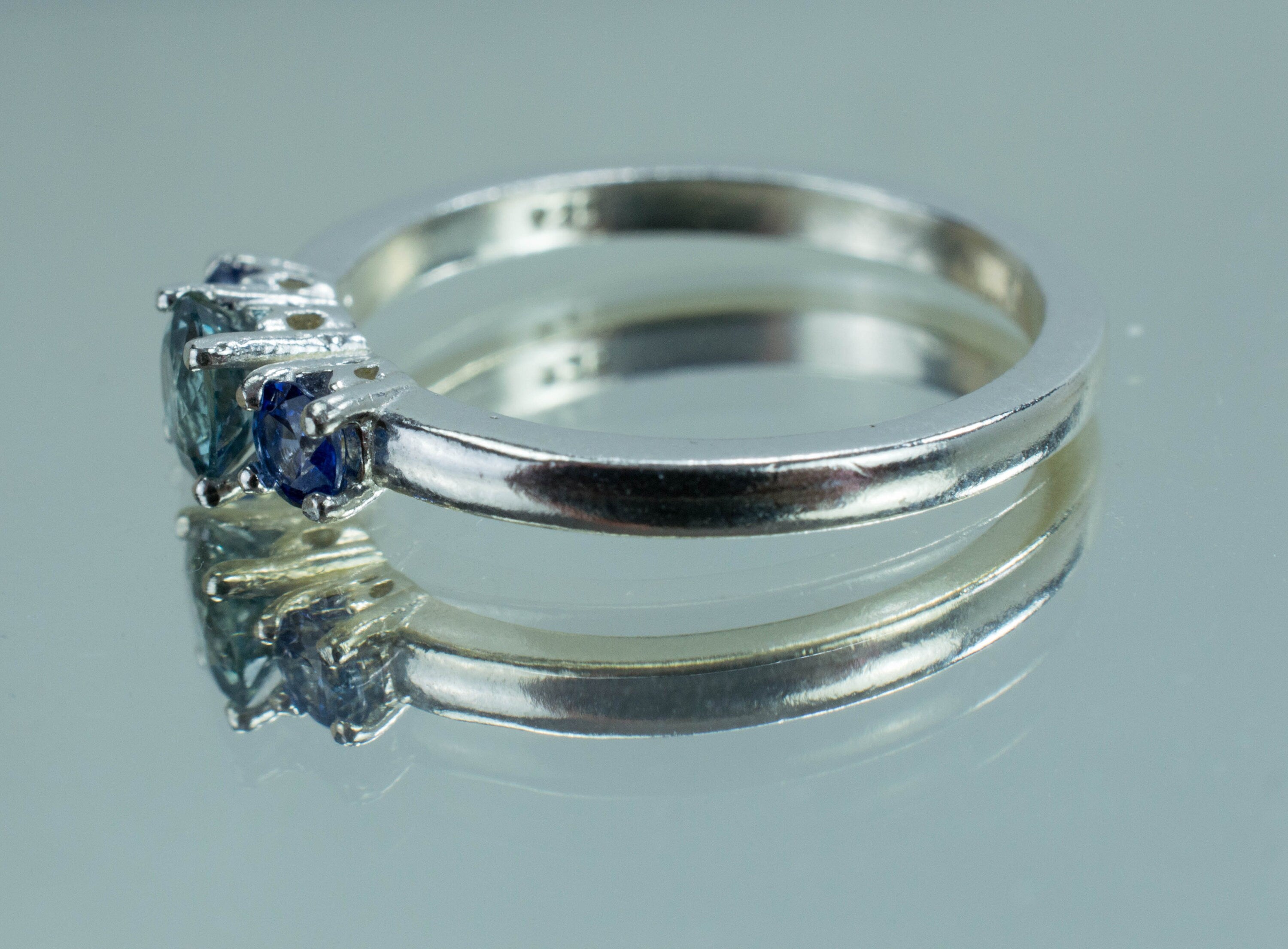 Montana Sapphire and Ceylon Sapphire Ring, Genuine Untreated USA and Sri Lanka Sapphires - Mark Oliver Gems