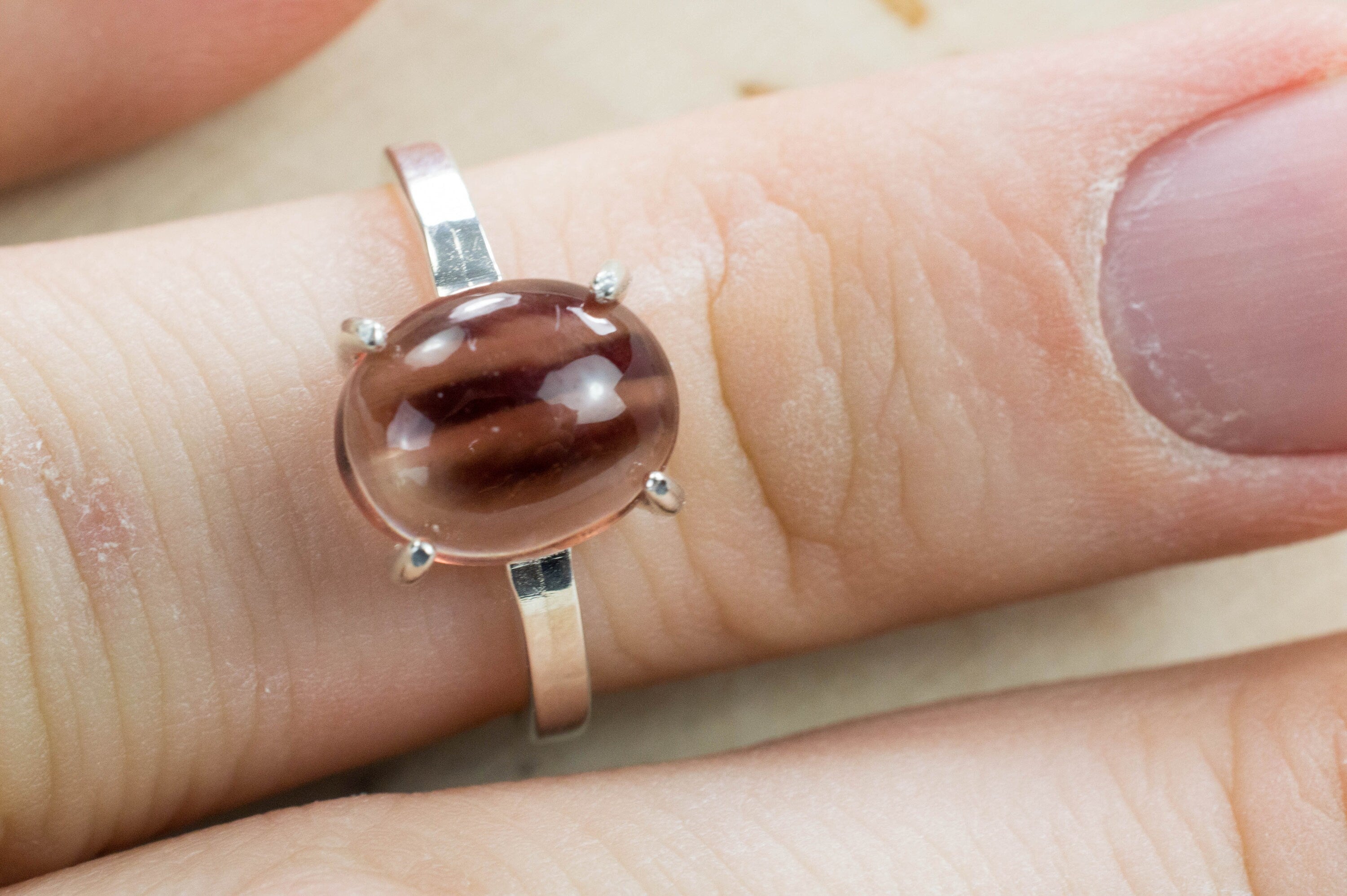 Oregon Sunstone Ring; Genuine Untreated USA Mined Bi-Color Sunstone - Mark Oliver Gems