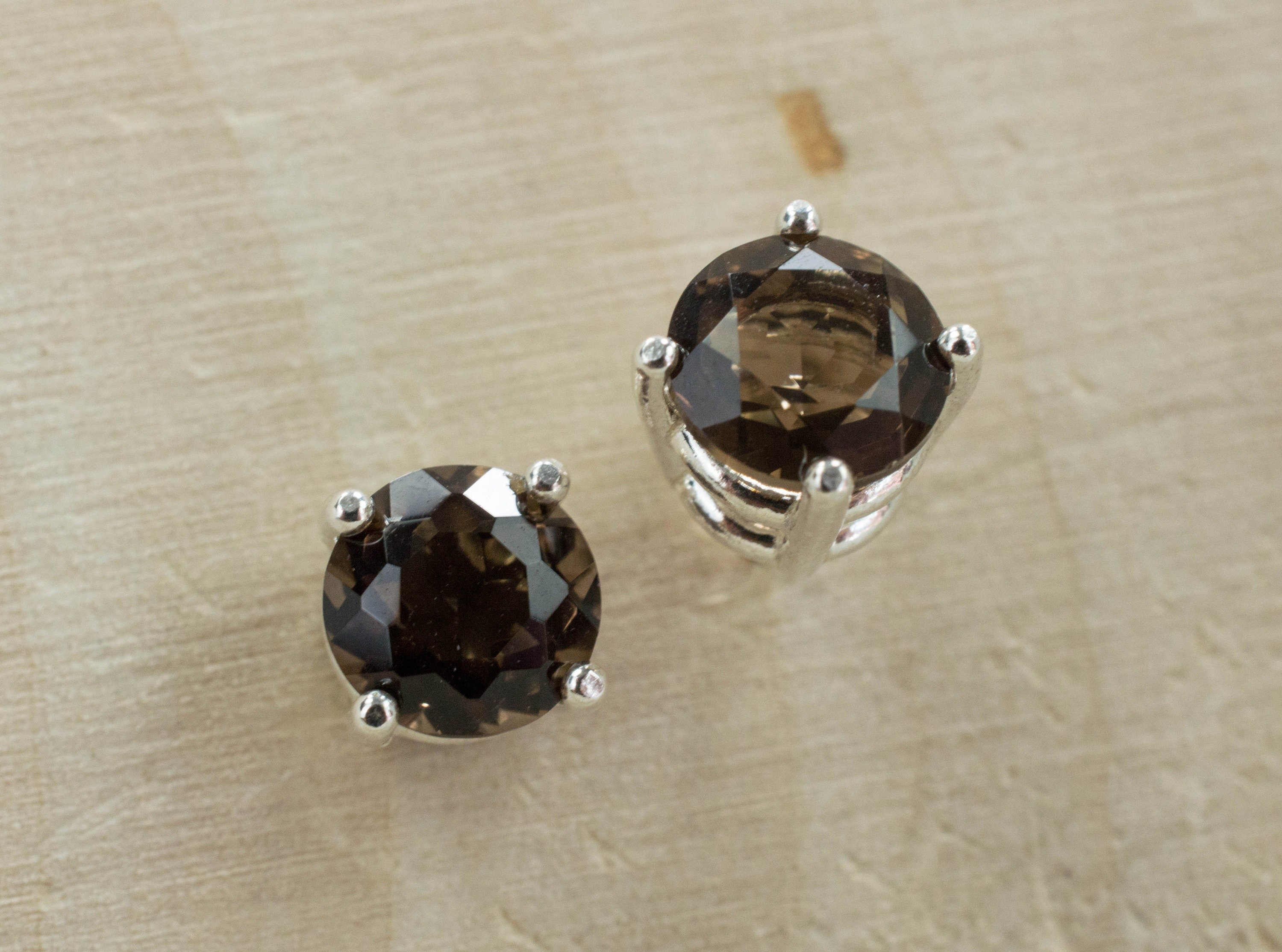 Smoky Quartz Earrings; Genuine Untreated USA Quartz - Mark Oliver Gems