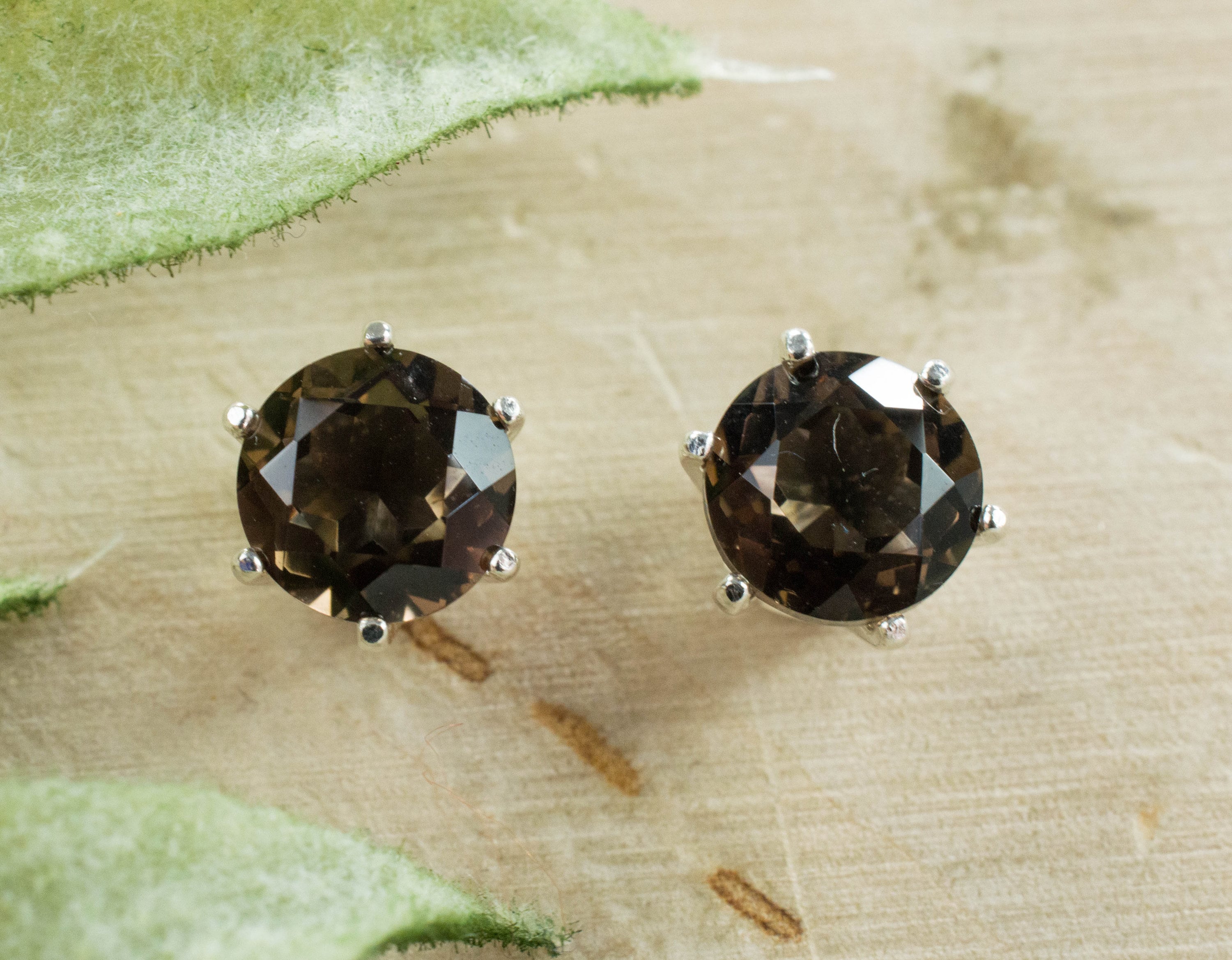 Smoky Quartz Earrings; Natural Untreated USA Quartz - Mark Oliver Gems
