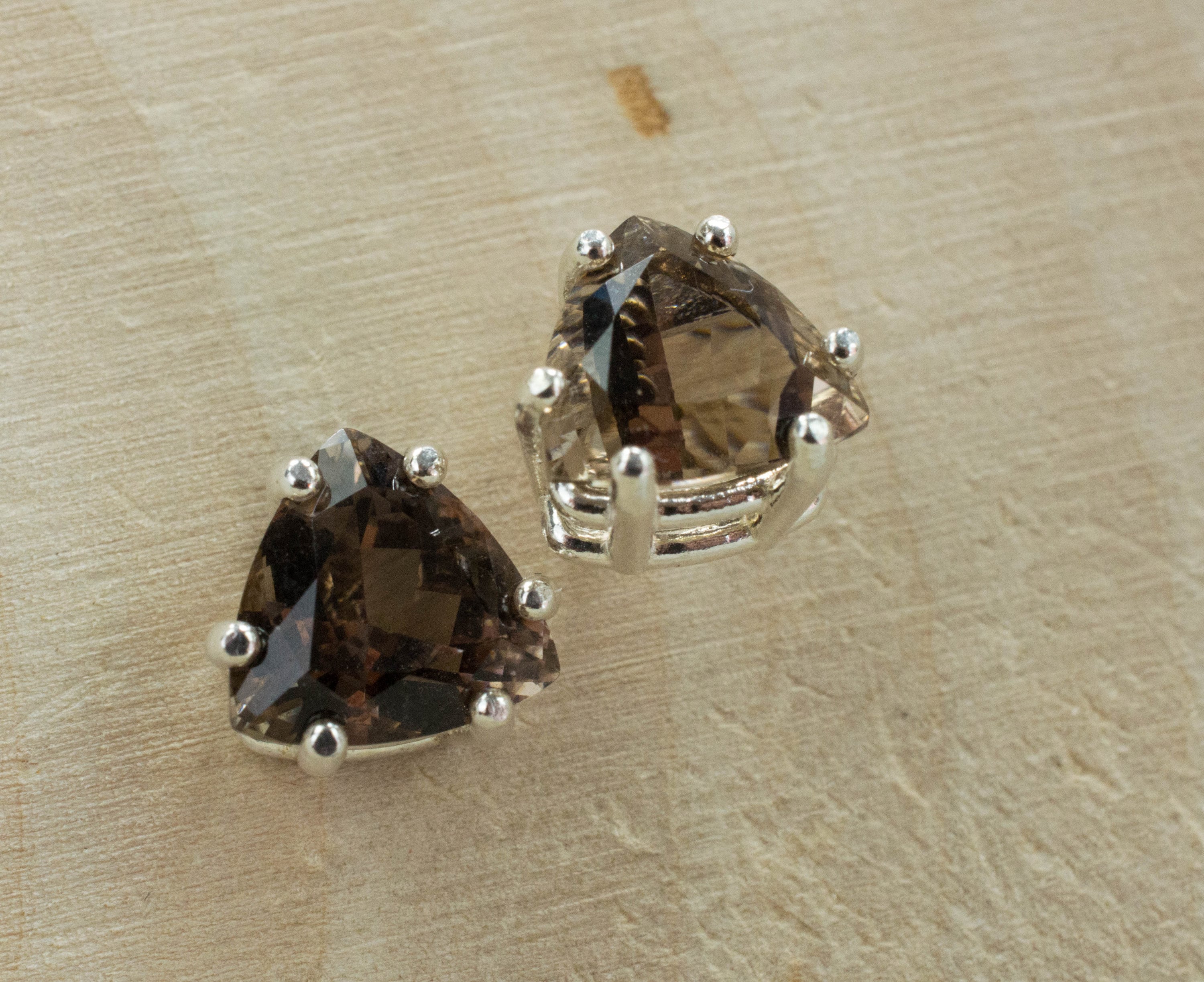Smoky Quartz Earrings; Genuine Untreated USA Mined Quartz - Mark Oliver Gems