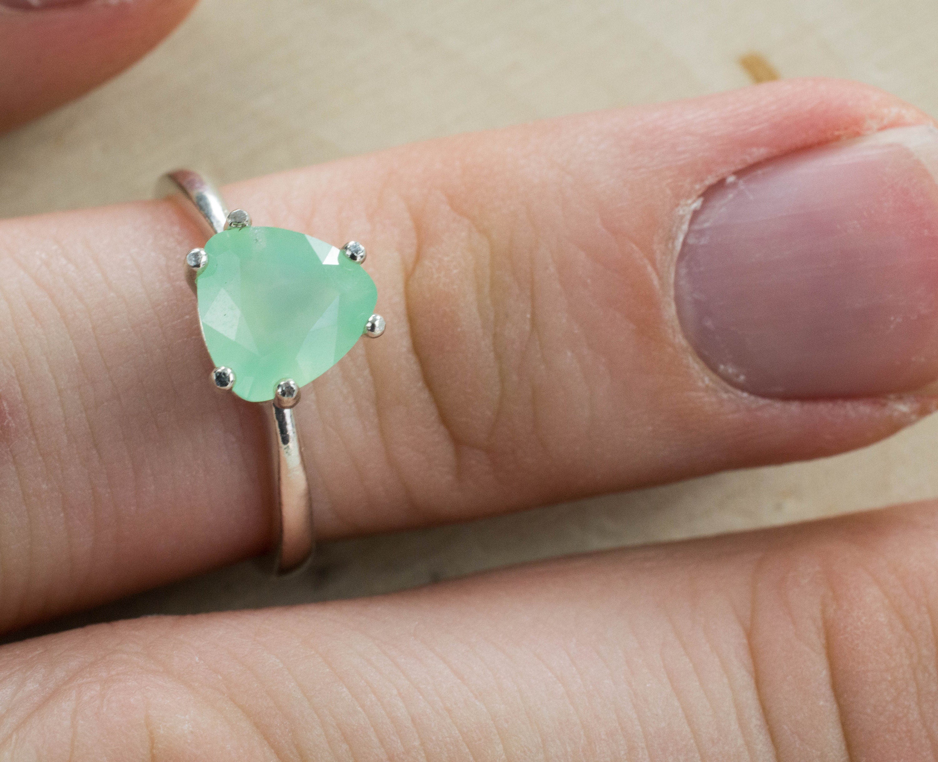 Chrysoprase Ring, Natural Untreated Australian Chrysoprase - Mark Oliver Gems