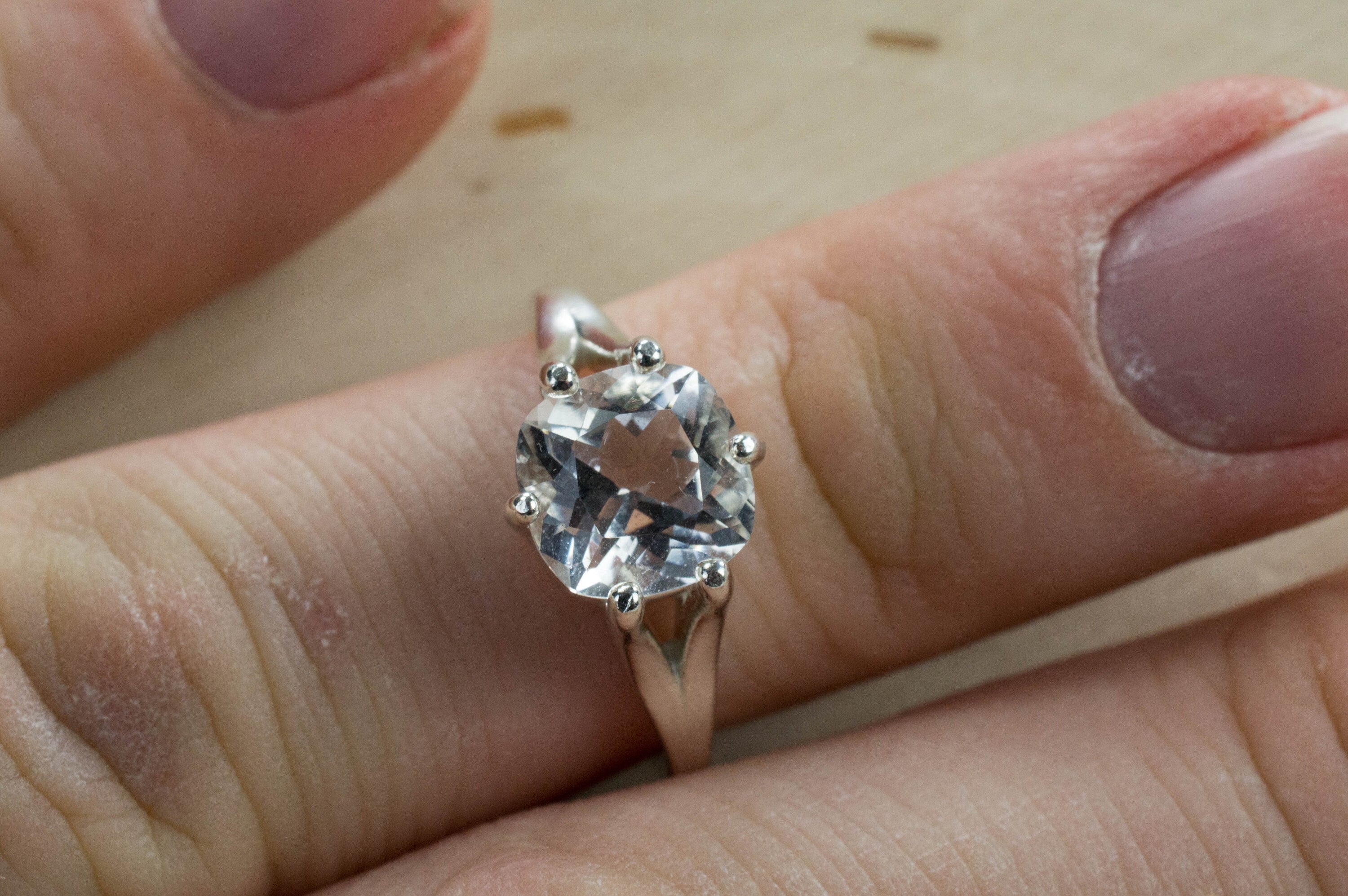 Tanzanian Quartz Ring, Genuine Untreated Mondo Quartz - Mark Oliver Gems