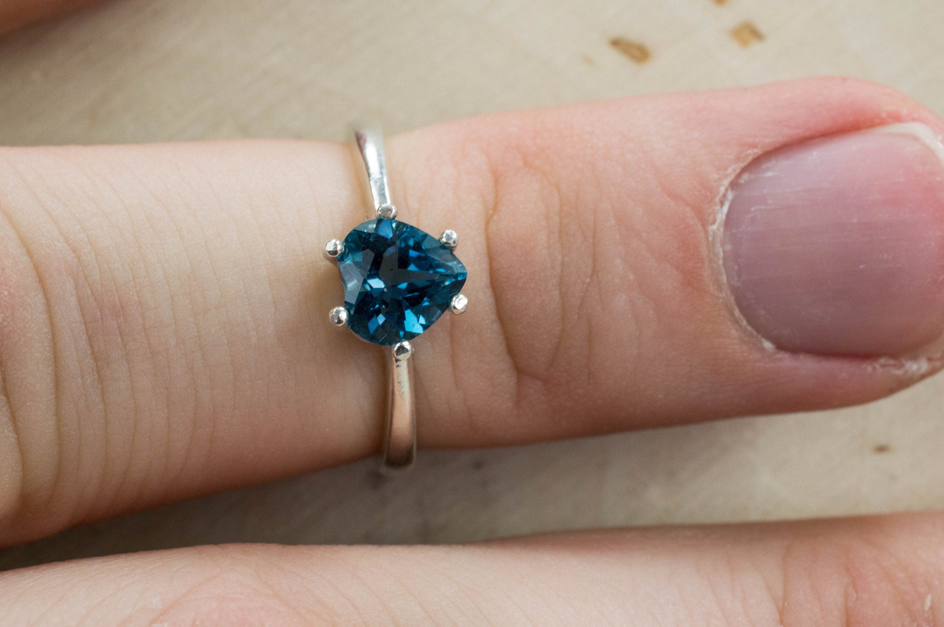 London Blue Topaz Ring, Genuine Brazilian Topaz - Mark Oliver Gems