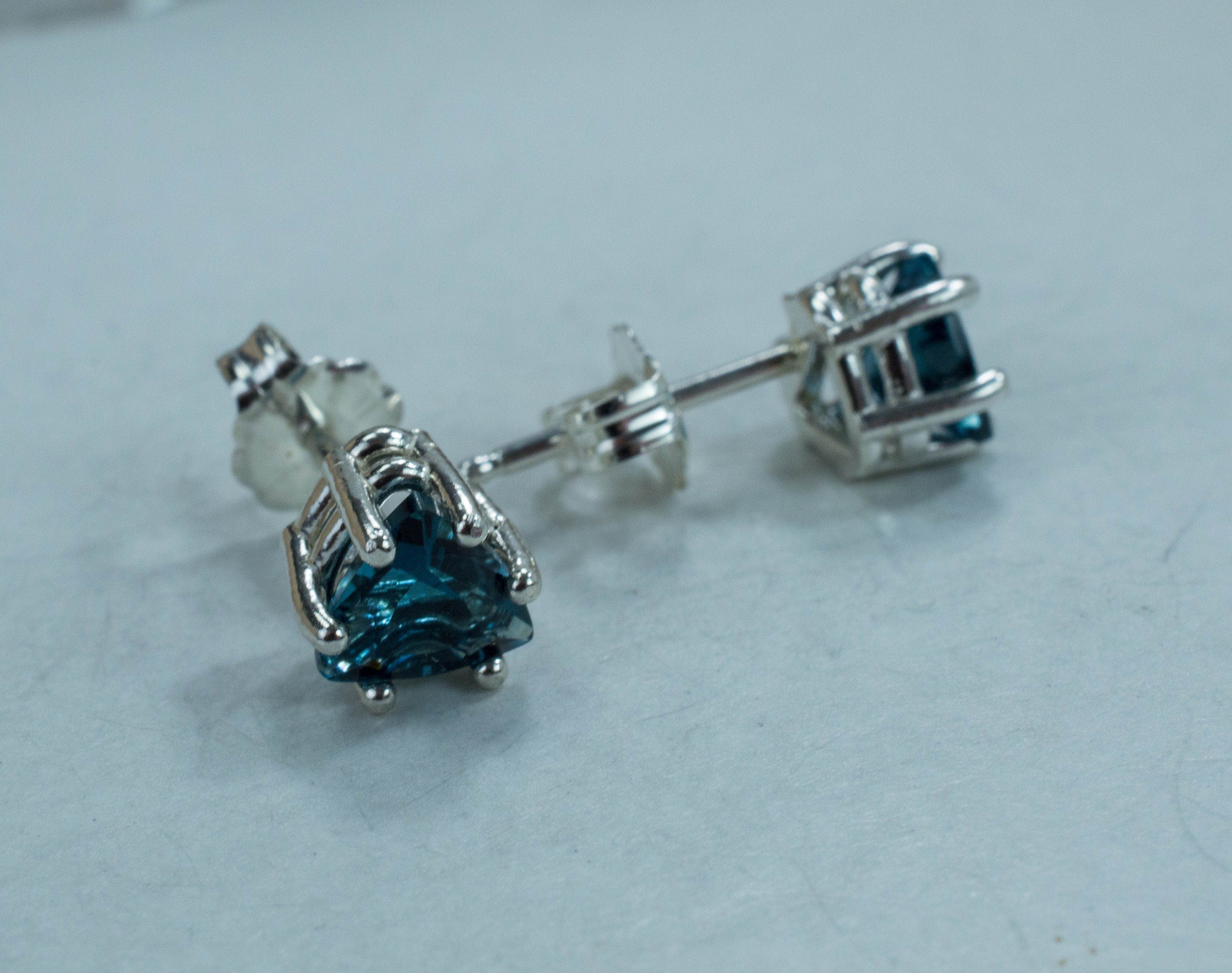 London Blue Topaz Earrings; Genuine Brazilian Topaz; 1.560cts - Mark Oliver Gems