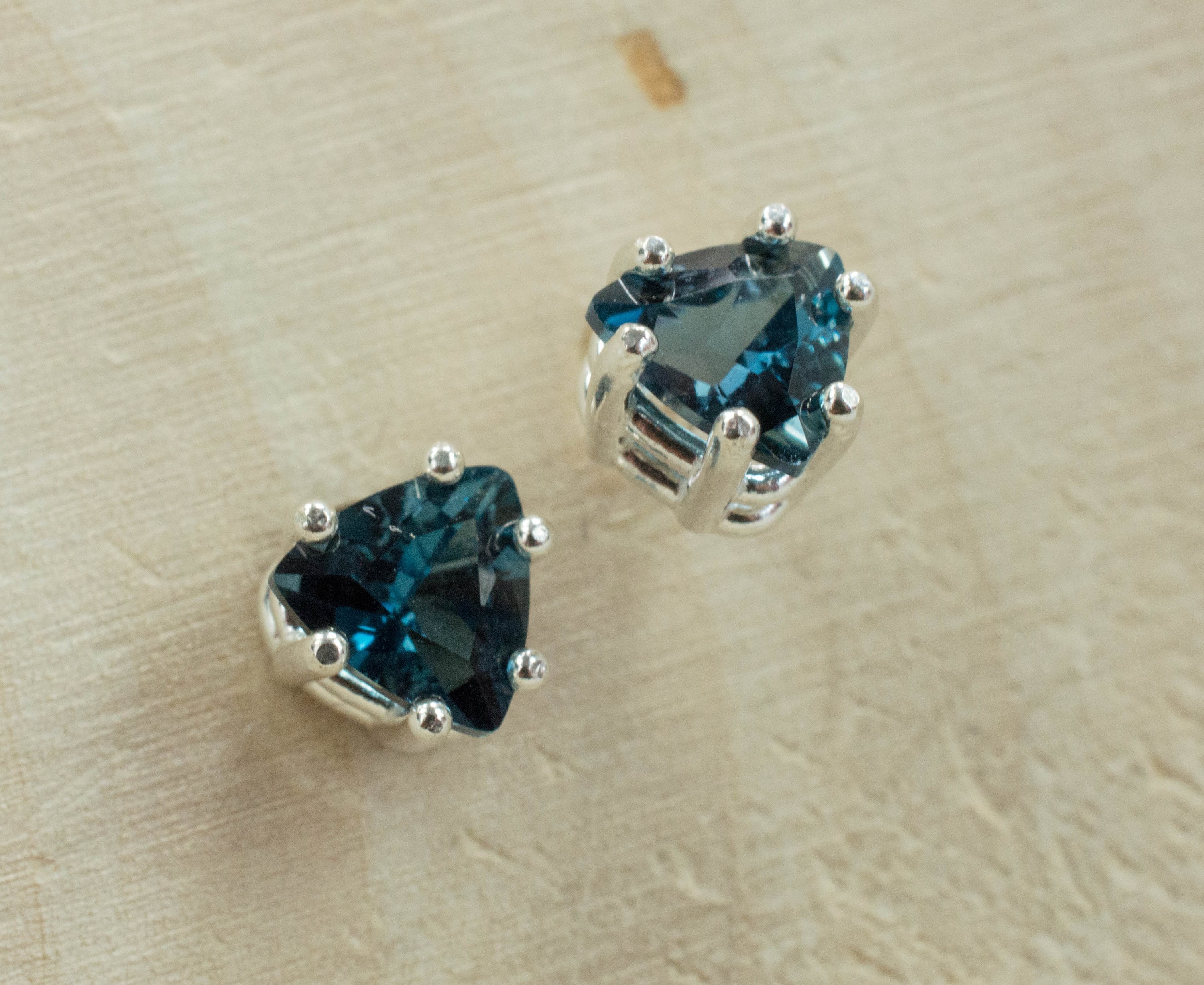 London Blue Topaz Earrings; Genuine Brazilian Topaz; 1.560cts - Mark Oliver Gems