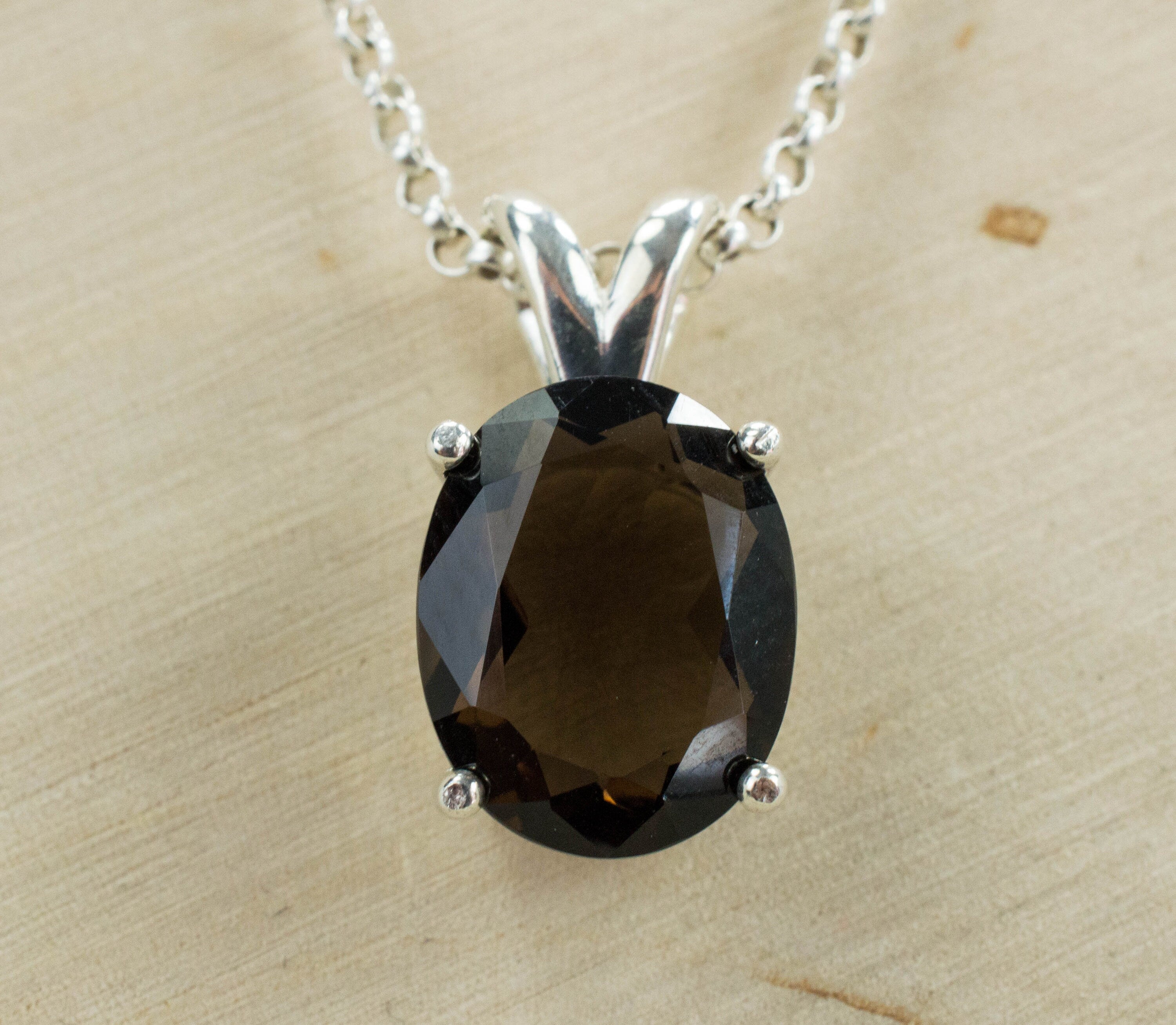 Smoky Quartz Pendant; Genuine Untreated USA Mined Quartz - Mark Oliver Gems