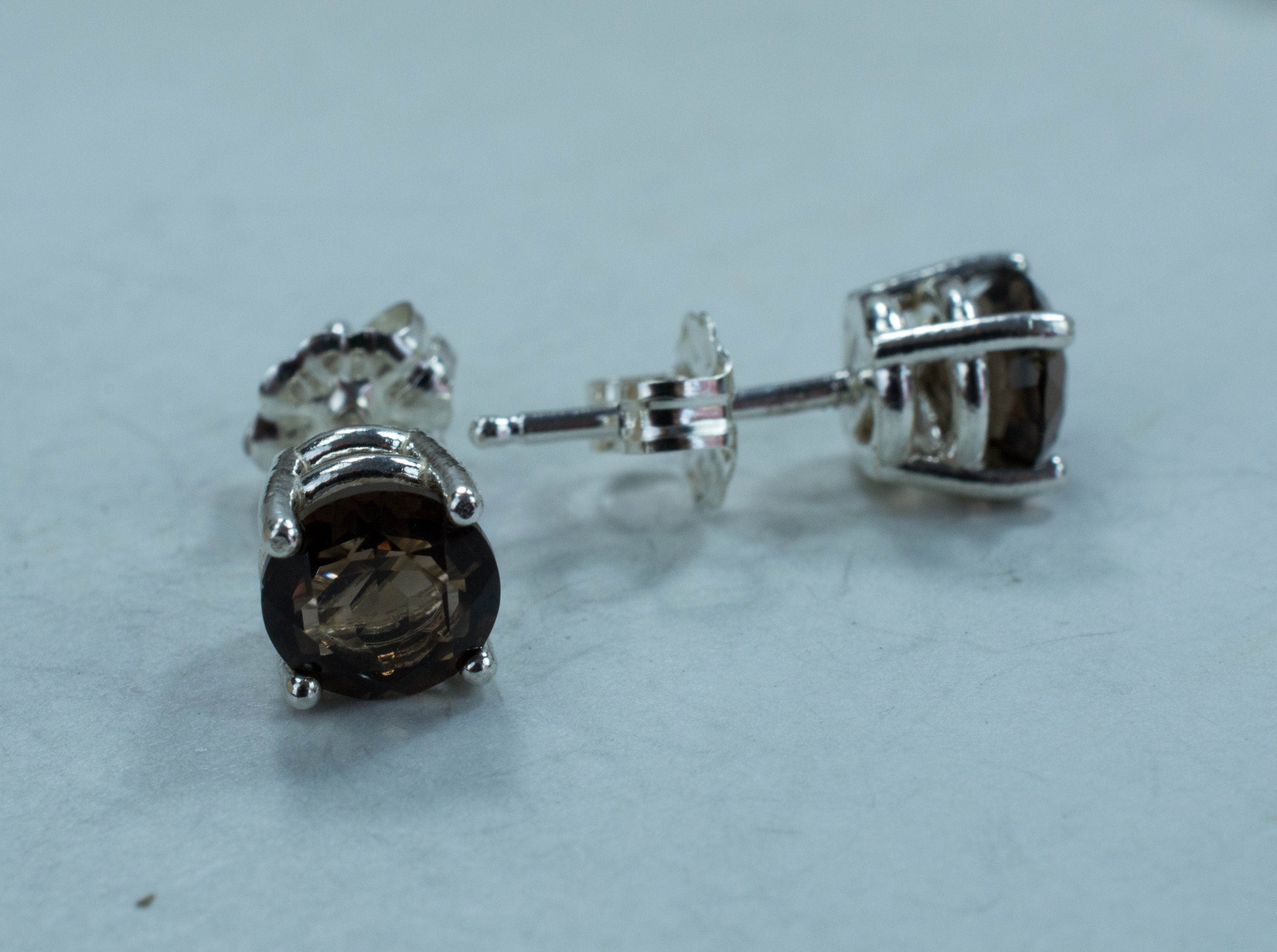 Smoky Quartz Earrings; Genuine Untreated USA Quartz - Mark Oliver Gems