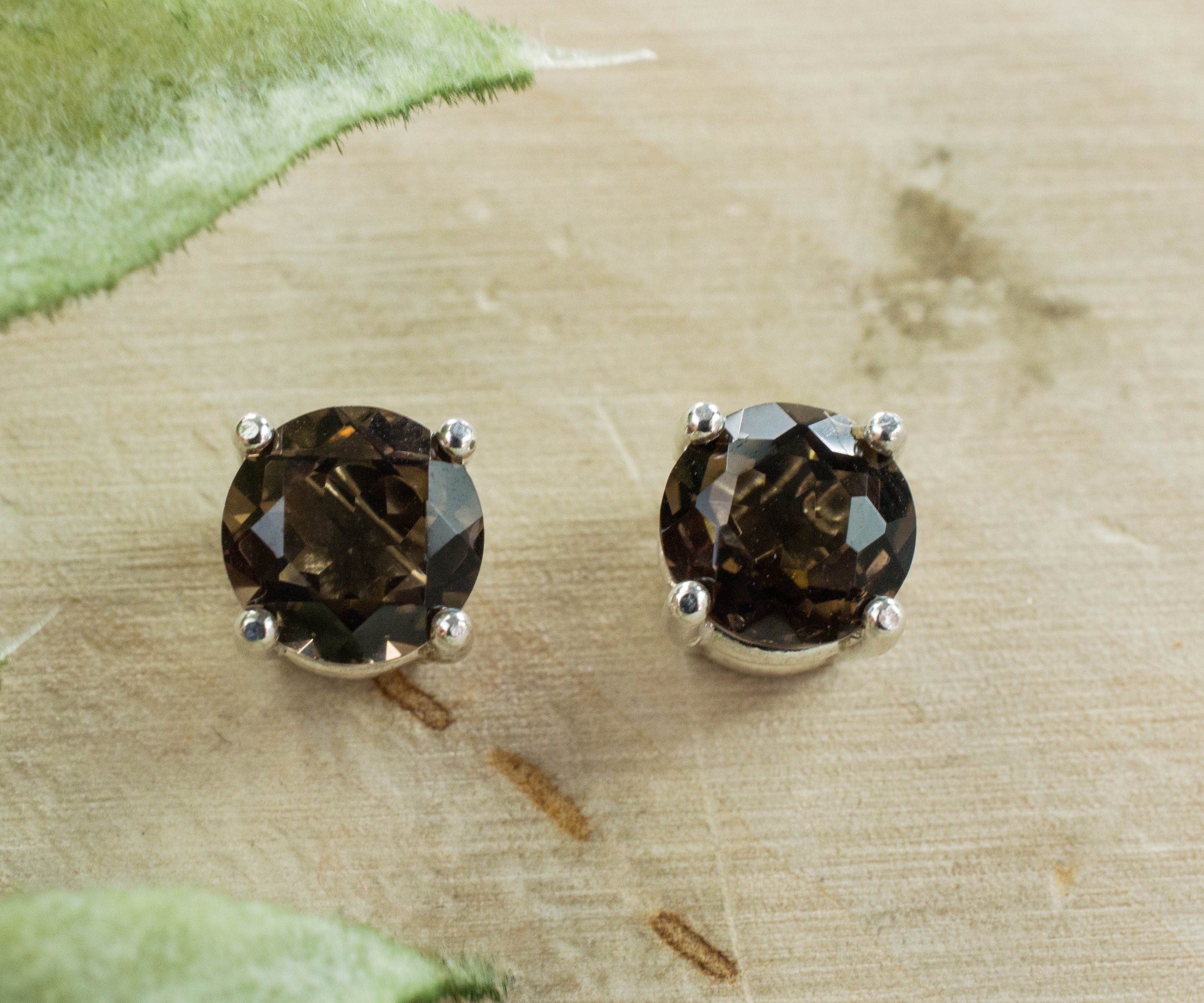 Smoky Quartz Earrings; Genuine Untreated USA Quartz - Mark Oliver Gems