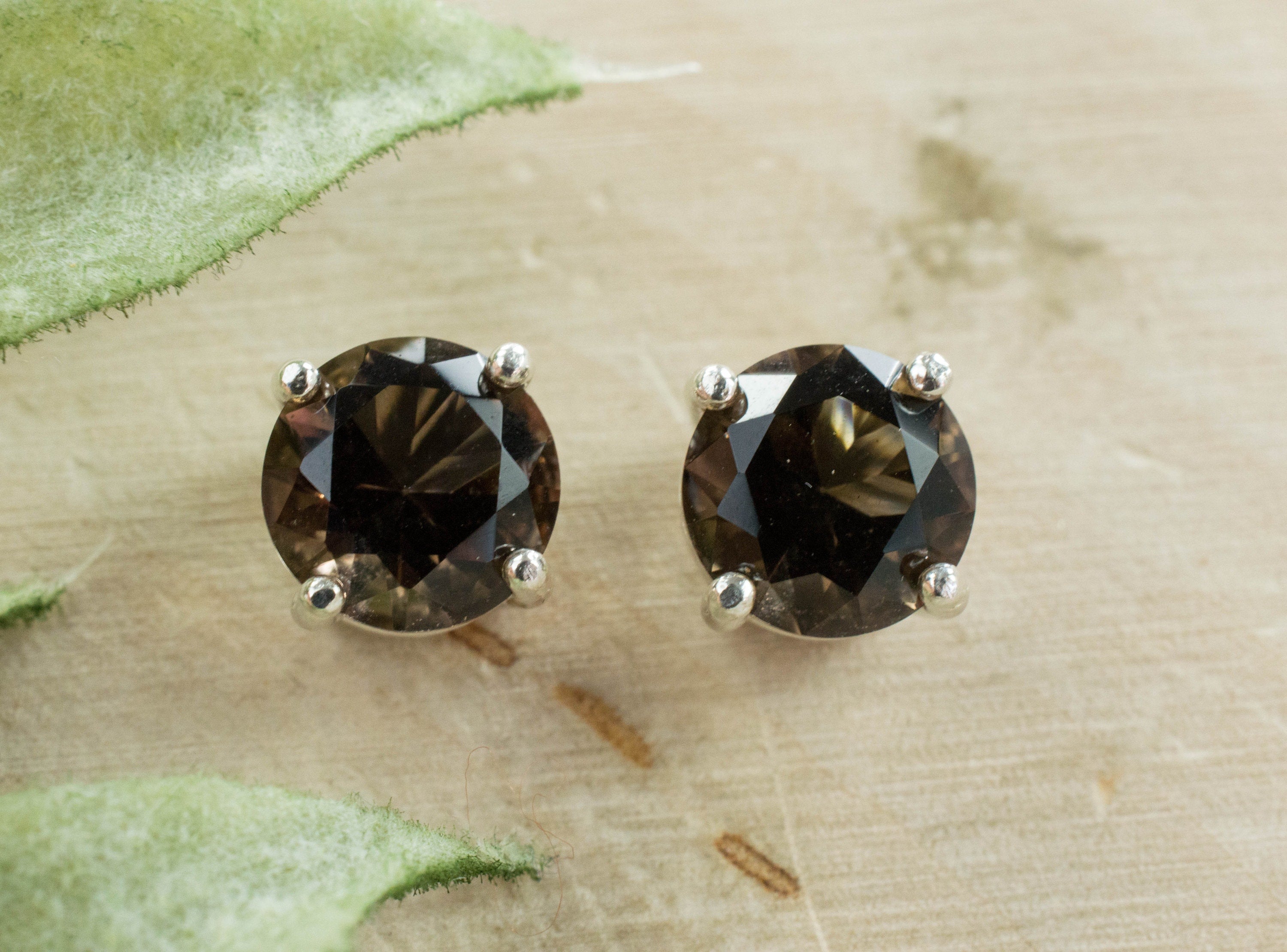 Smoky Quartz Earrings; Genuine Untreated USA Smokey Quartz - Mark Oliver Gems