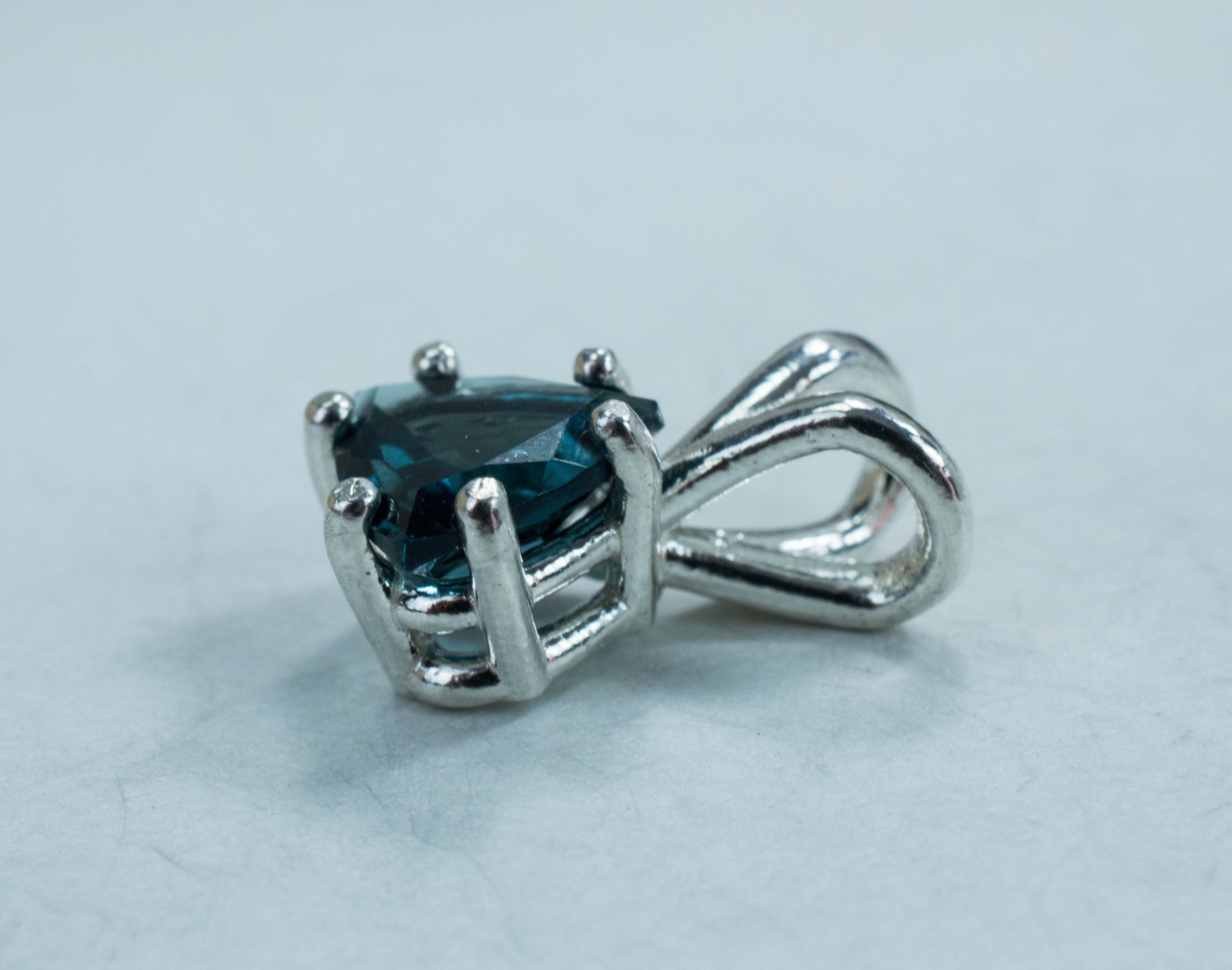 London Blue Topaz Pendant; Genuine Brazilian Topaz - Mark Oliver Gems