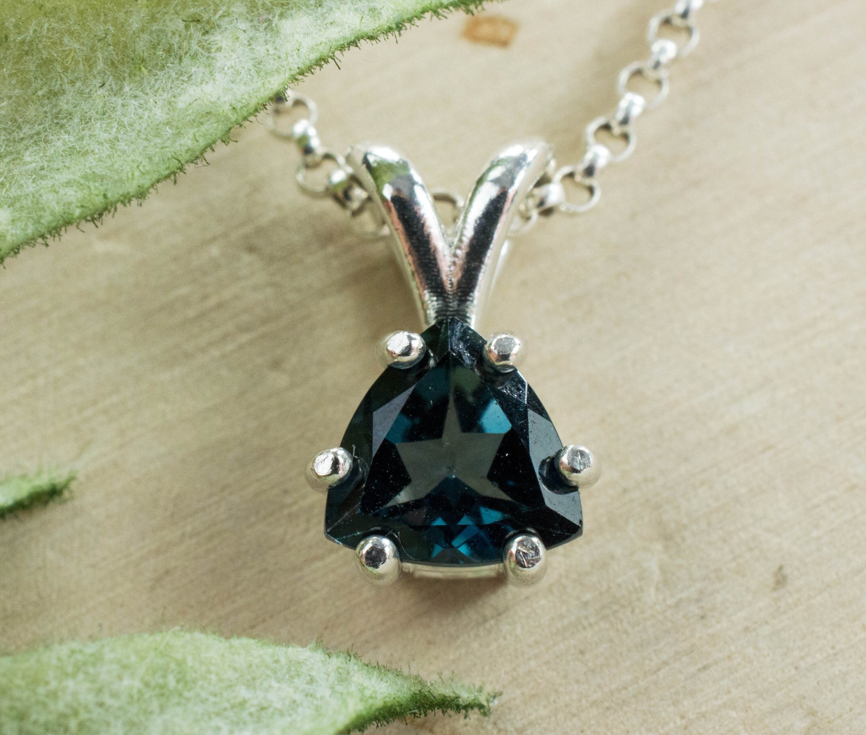 London Blue Topaz Pendant; Genuine Brazilian Topaz - Mark Oliver Gems