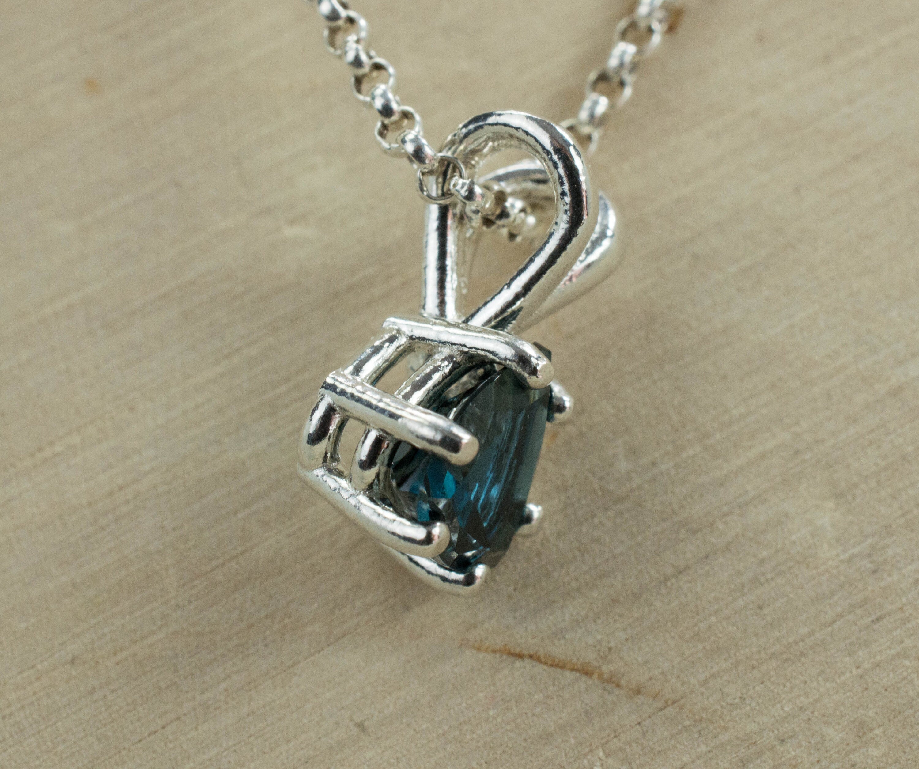 London Blue Topaz Pendant; Genuine Brazilian Topaz - Mark Oliver Gems