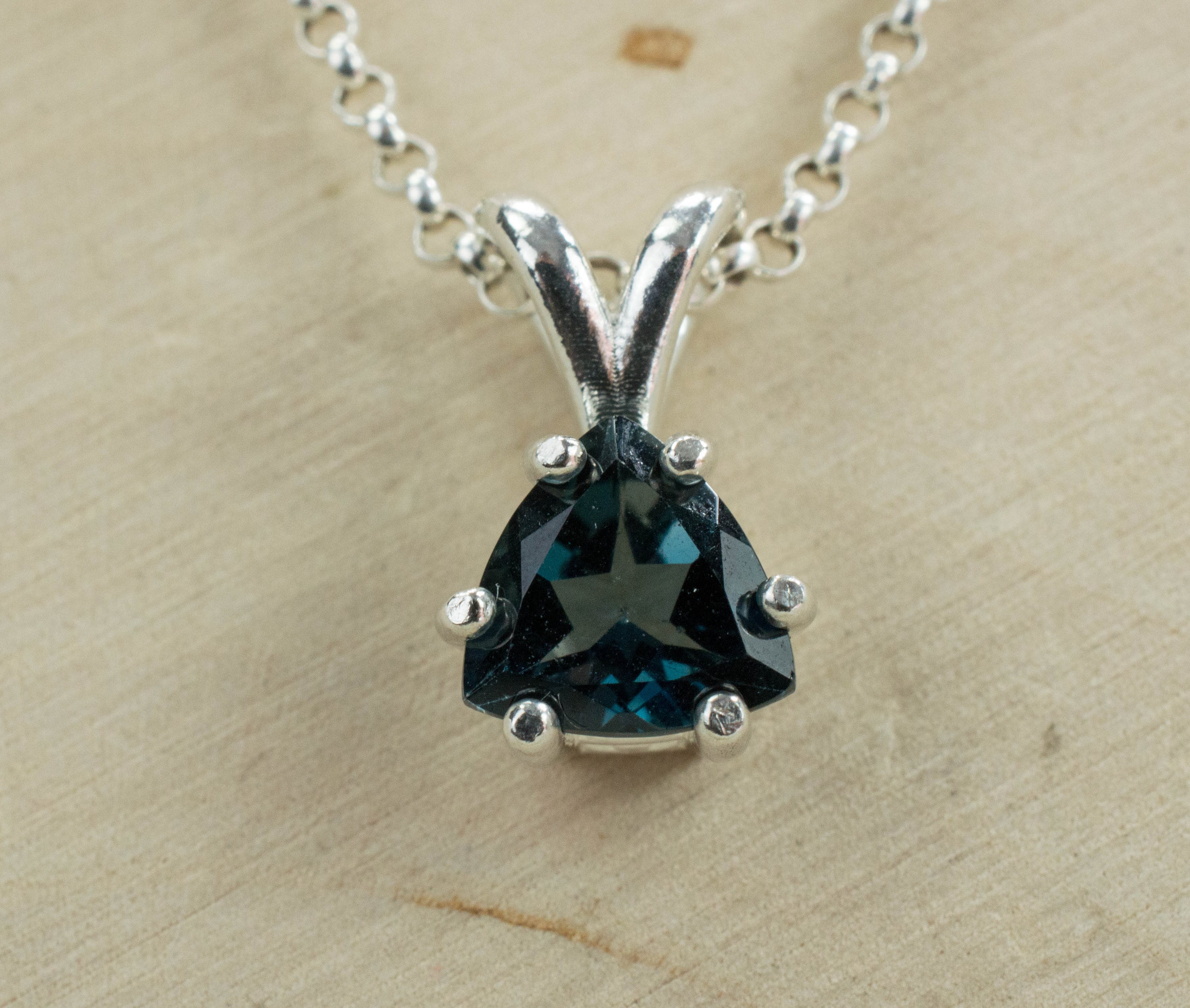 London Blue Topaz Pendant; Genuine Brazilian Topaz - Mark Oliver Gems