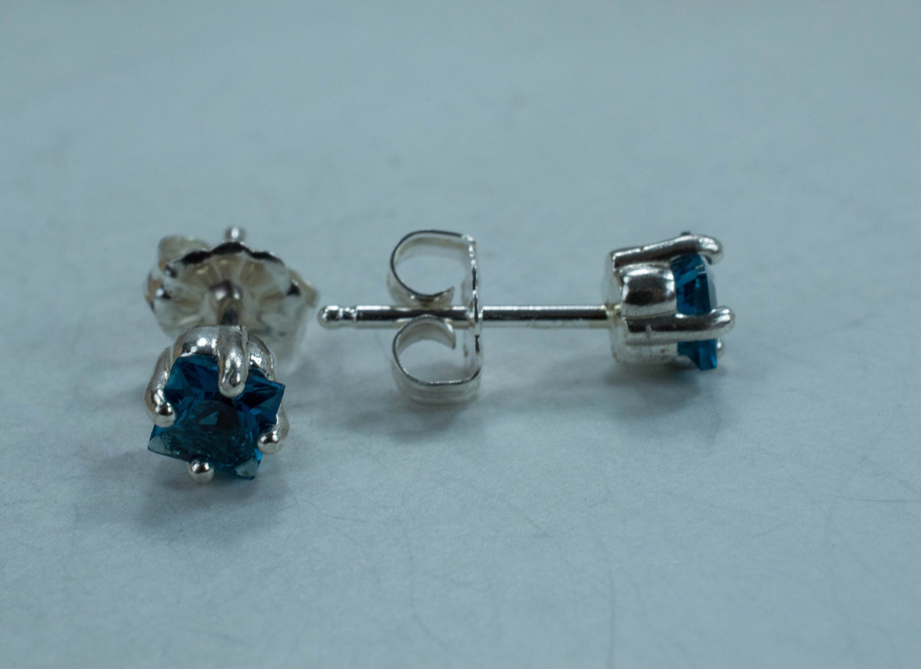 London Blue Topaz Earrings; Genuine Brazilian Topaz; 0.745cts - Mark Oliver Gems