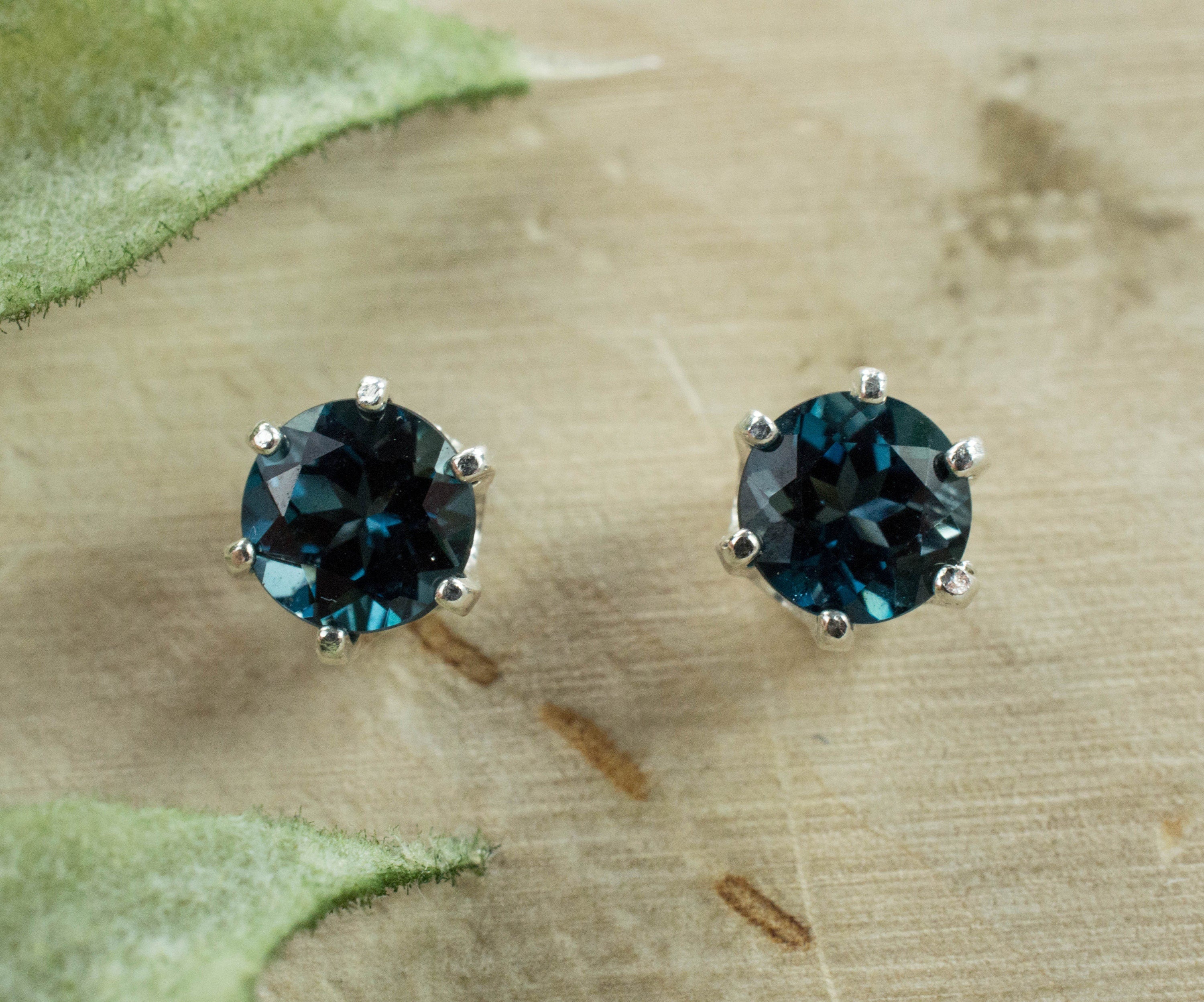 London Blue Topaz Earrings; Genuine Brazilian Topaz; 1.205cts - Mark Oliver Gems