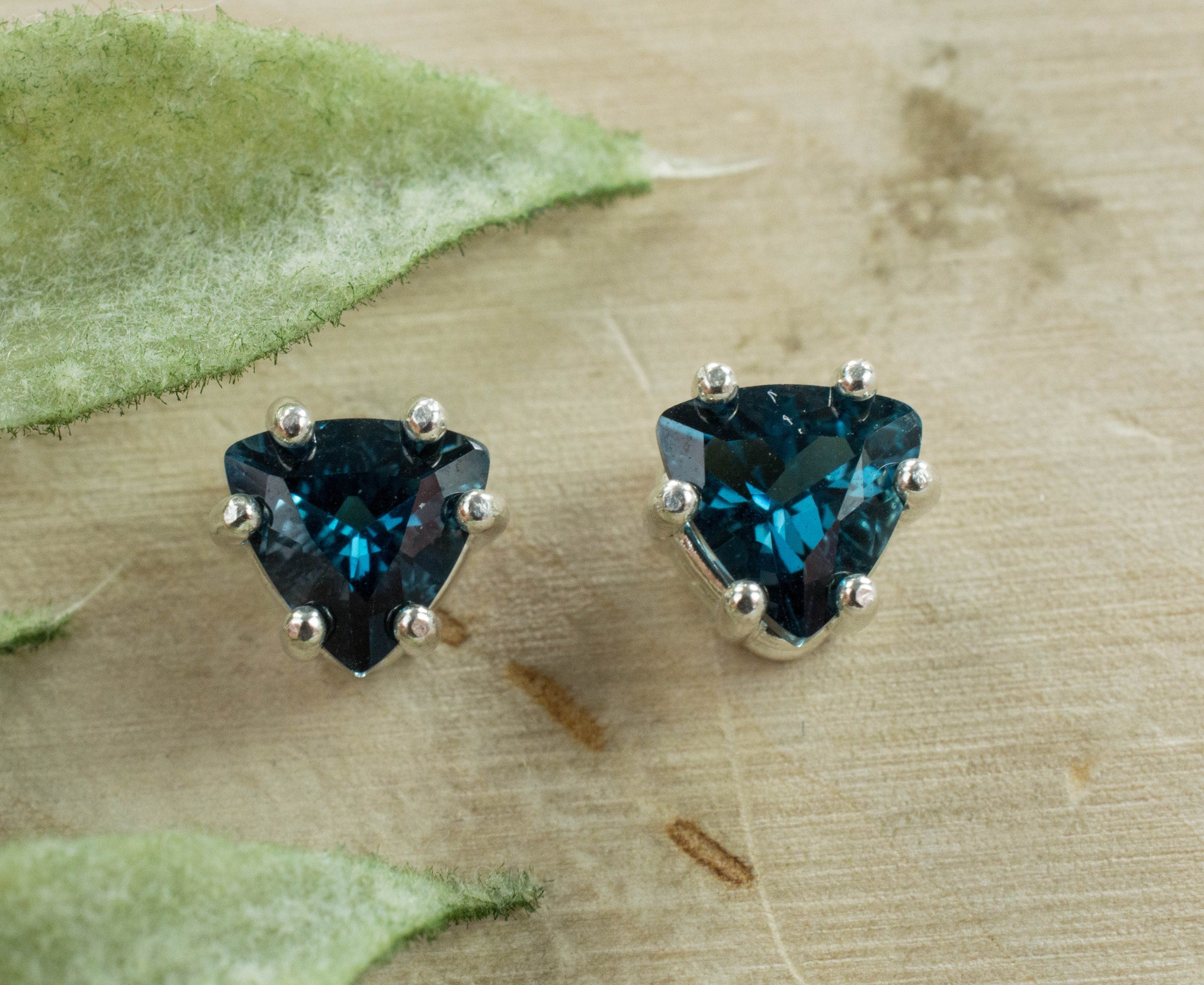 London Blue Topaz Earrings; Genuine Brazilian Topaz; 1.560cts - Mark Oliver Gems
