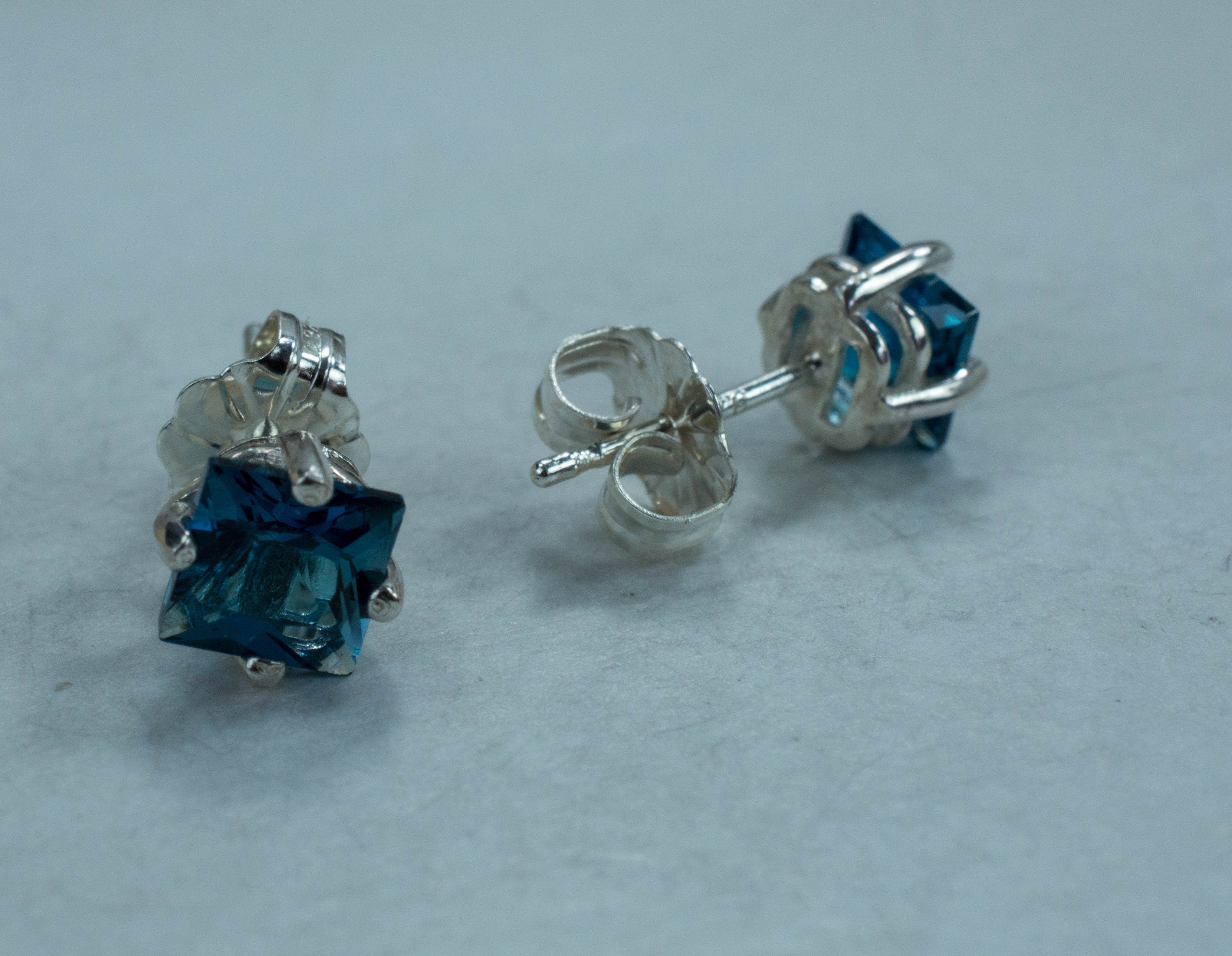 London Blue Topaz Earrings; Genuine Brazilian Topaz; 1.590cts - Mark Oliver Gems