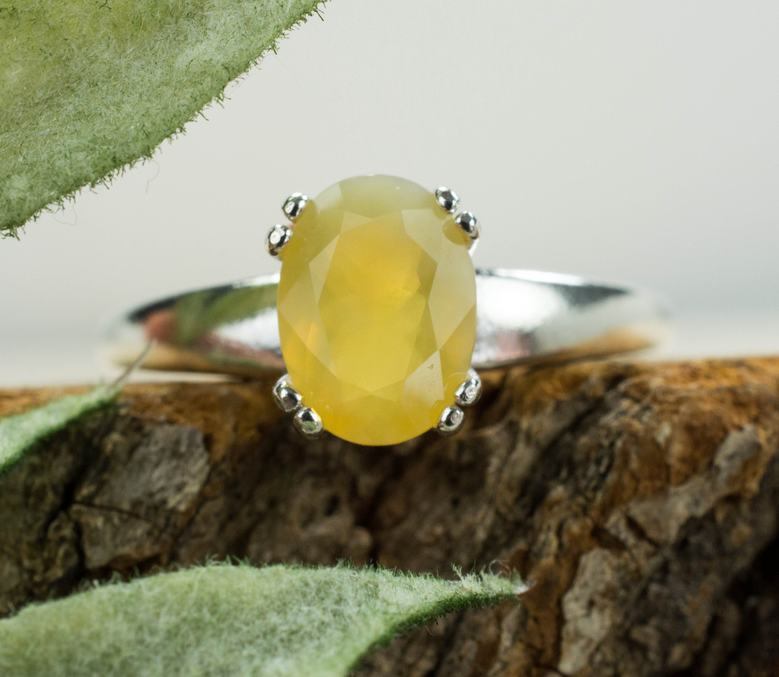 Yellow Opal Ring, Genuine Untreated Tanzania Opal - Mark Oliver Gems