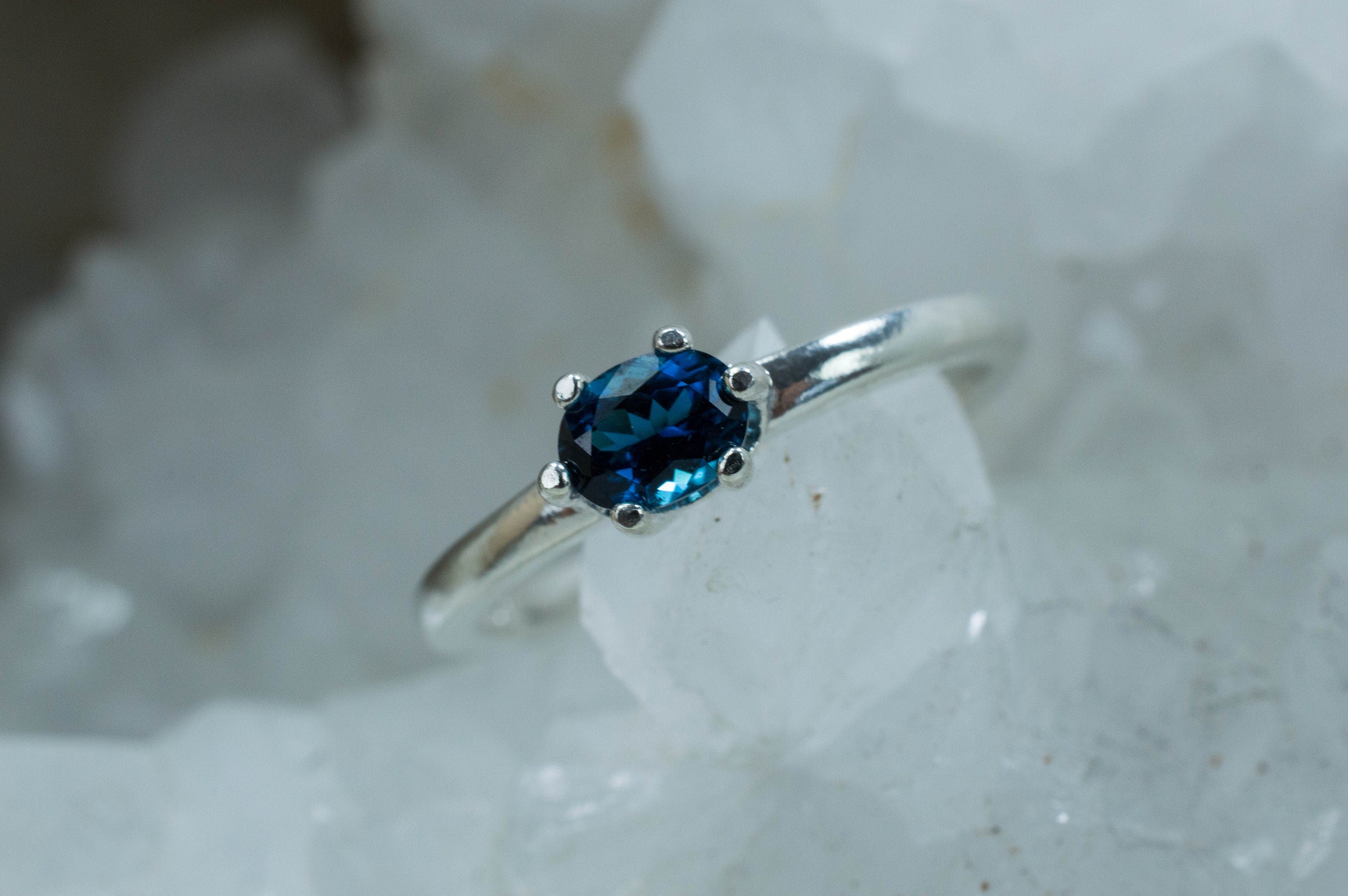Indicolite Tourmaline Ring, Genuine Untreated Afghanistan Tourmaline - Mark Oliver Gems