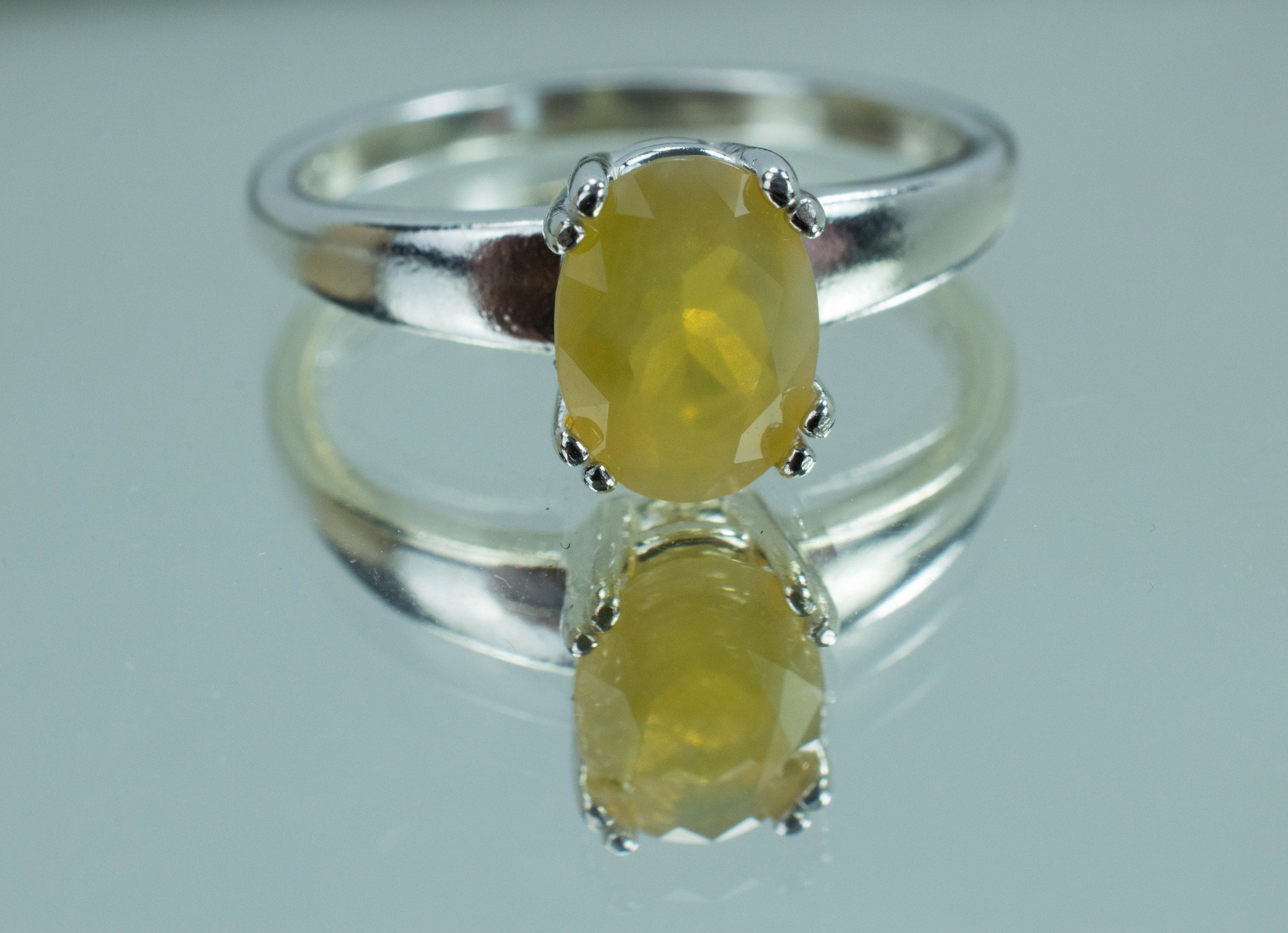 Yellow Opal Ring, Genuine Untreated Tanzania Opal - Mark Oliver Gems