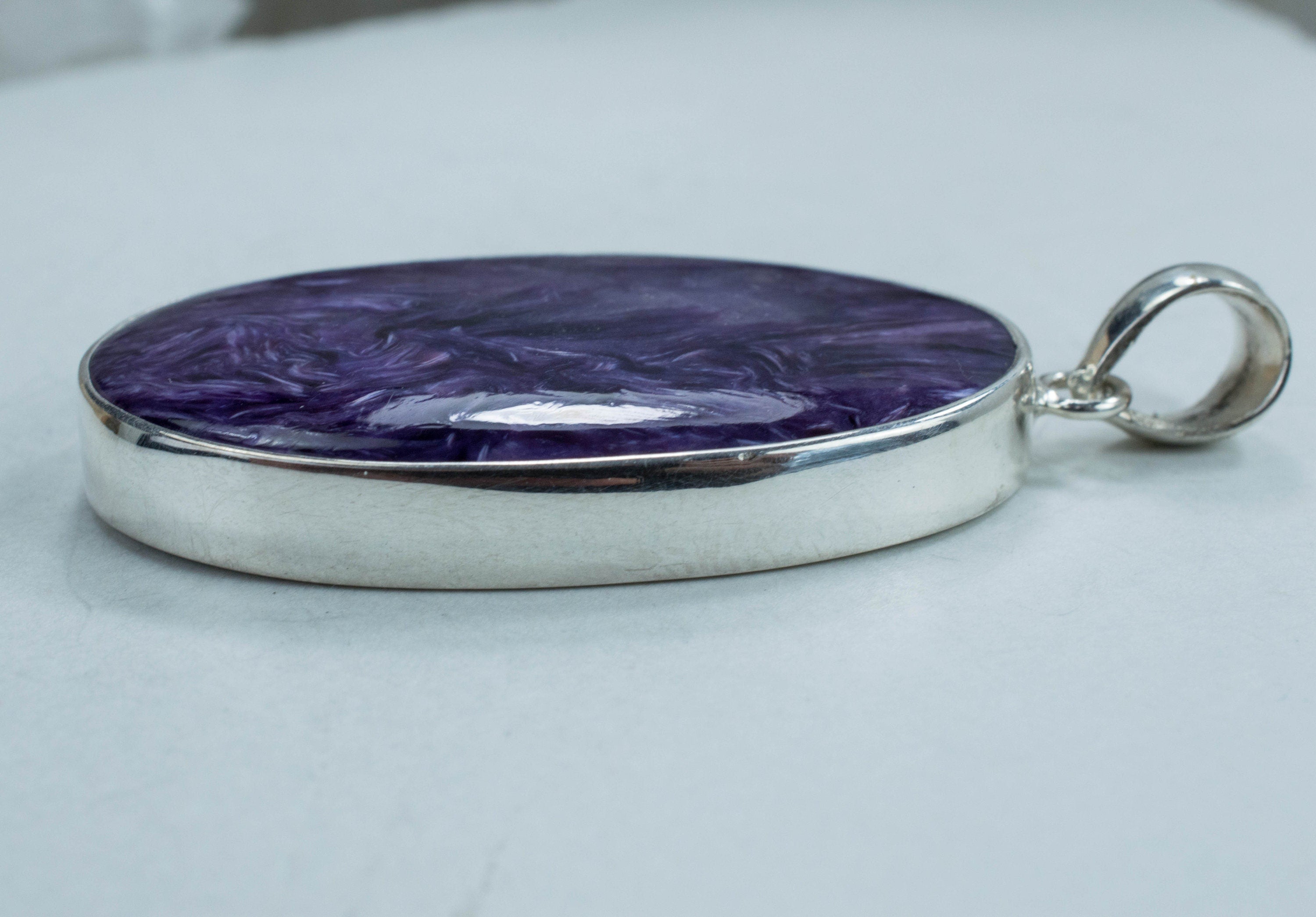 Charoite Pendant; Genuine and Untreated Charoite - Mark Oliver Gems