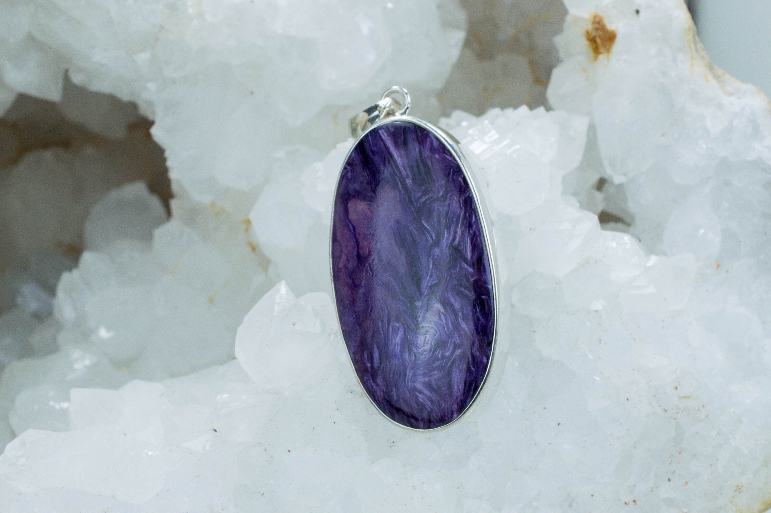 Charoite Pendant; Genuine and Untreated Charoite - Mark Oliver Gems