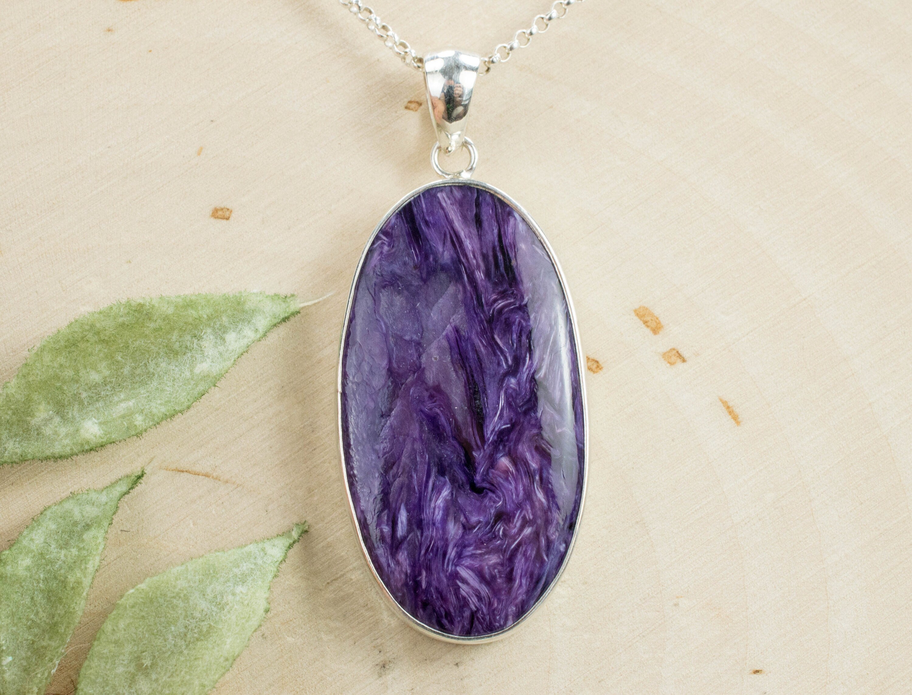 Charoite Pendant; Genuine and Untreated Charoite - Mark Oliver Gems