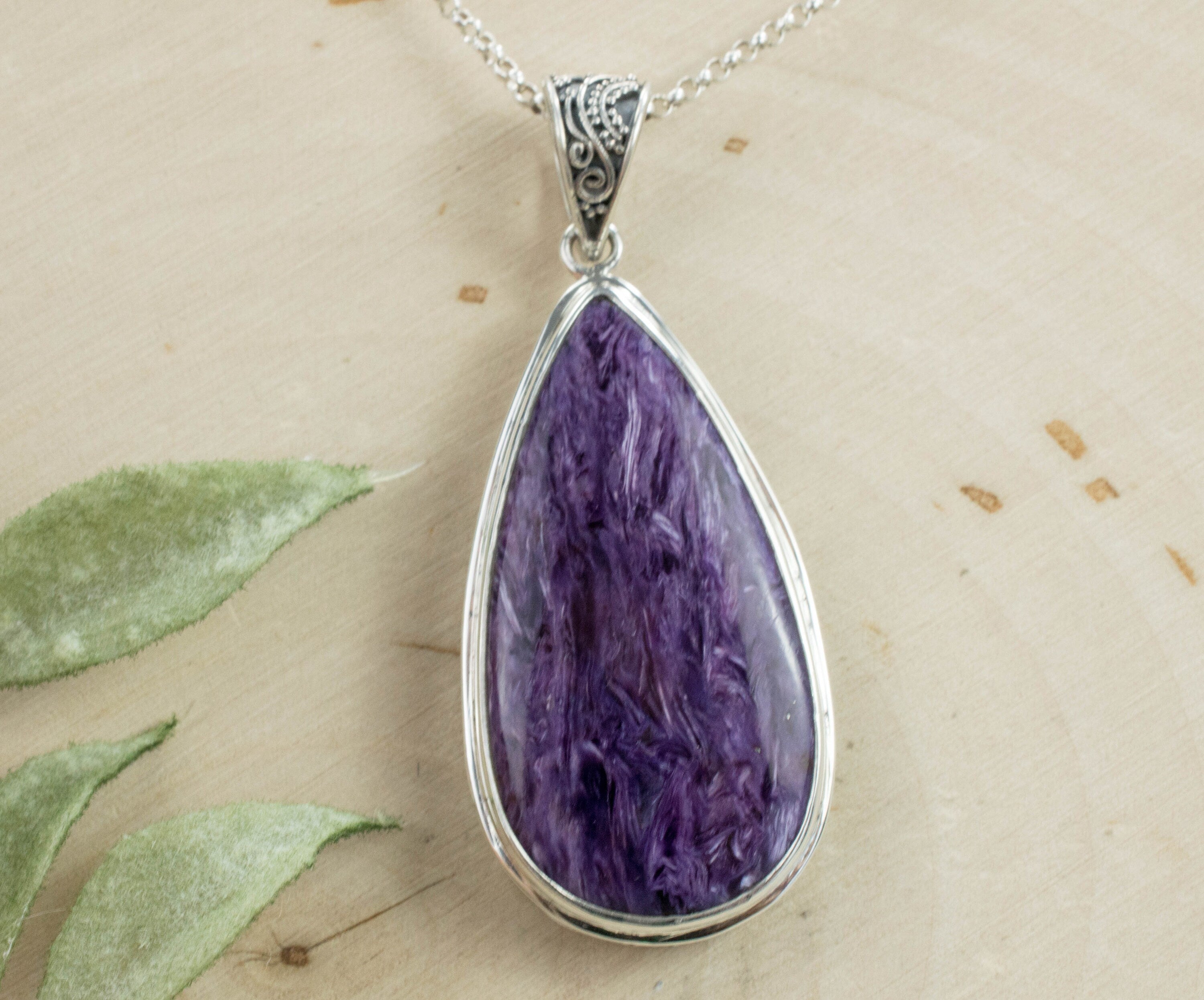 Charoite Pendant; Natural and Untreated Mined Charoite - Mark Oliver Gems