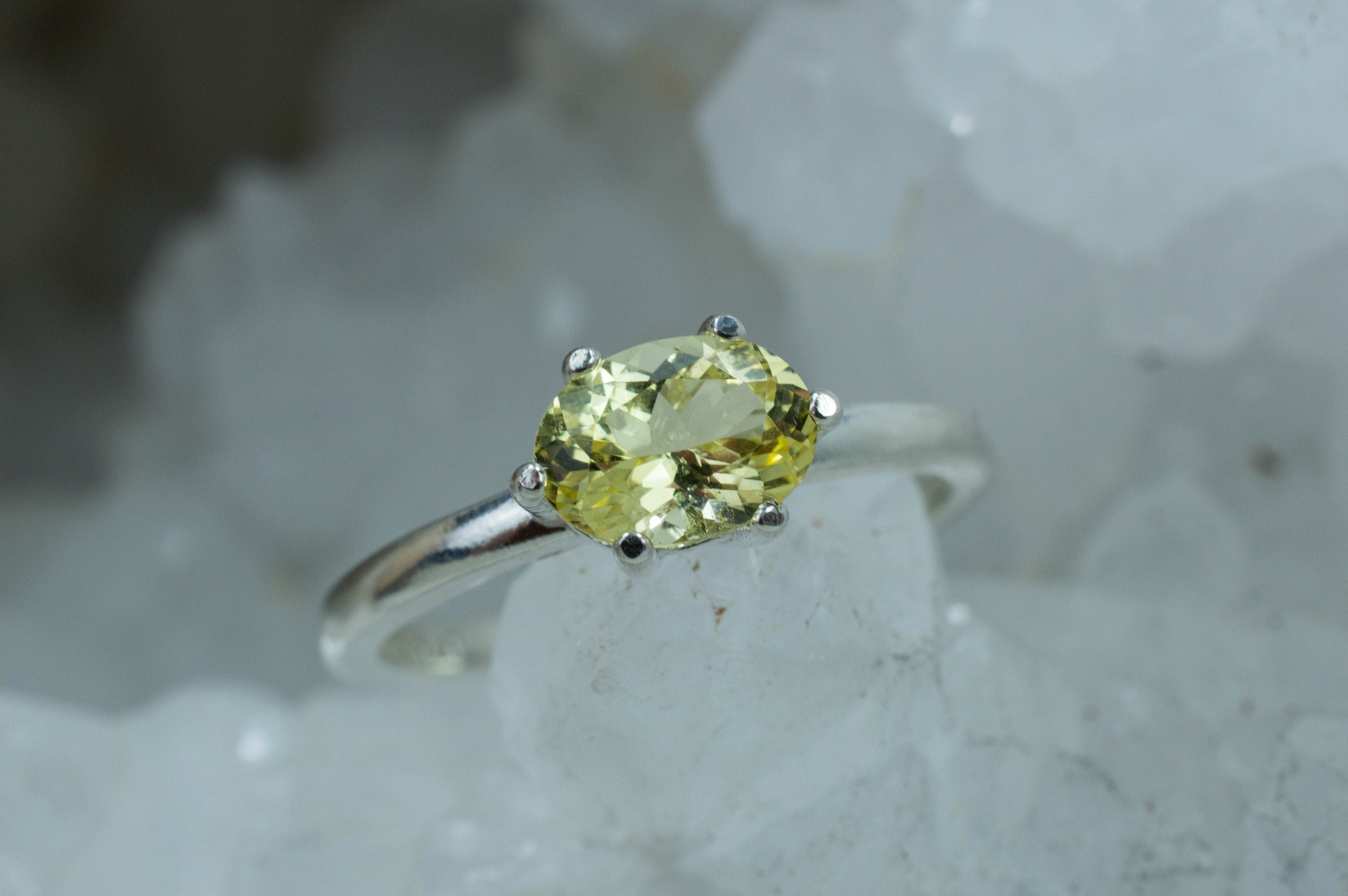 Yellow Danburite Ring; Genuine Untreated Tanzania Danburite - Mark Oliver Gems