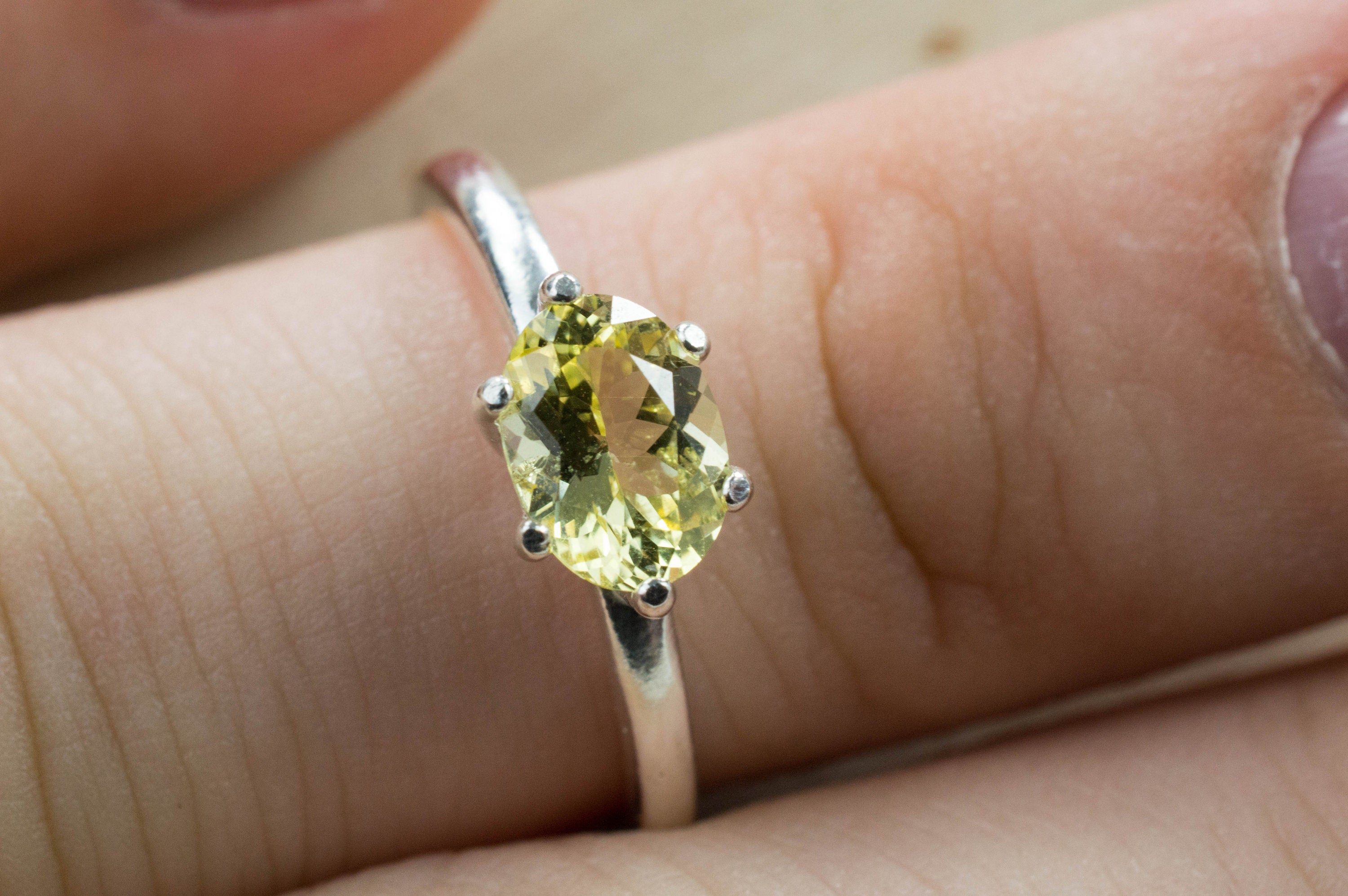 Yellow Danburite Ring; Genuine Untreated Tanzania Danburite - Mark Oliver Gems