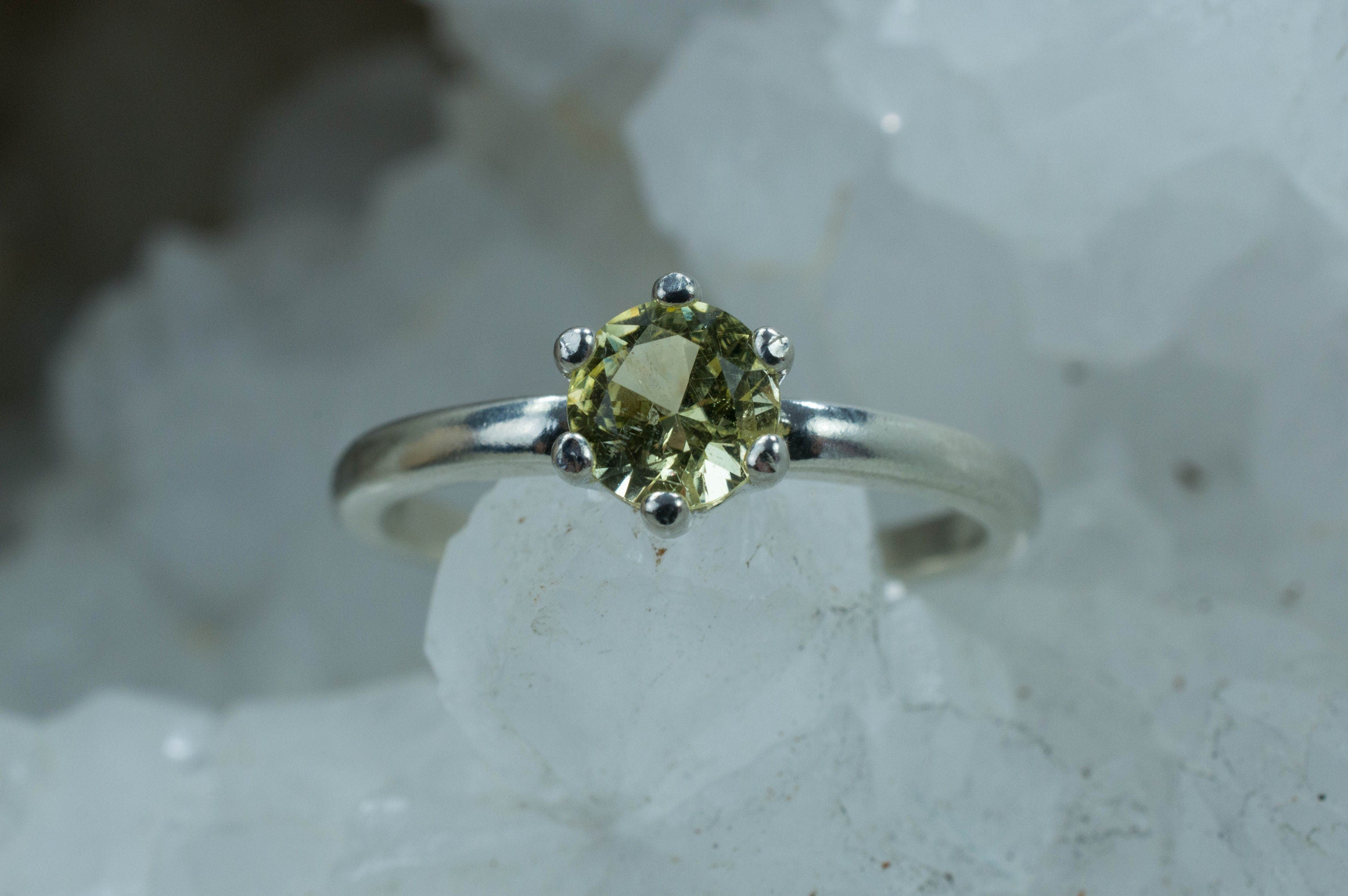 Yellow Danburite Ring; Genuine Untreated Tanzanian Danburite - Mark Oliver Gems