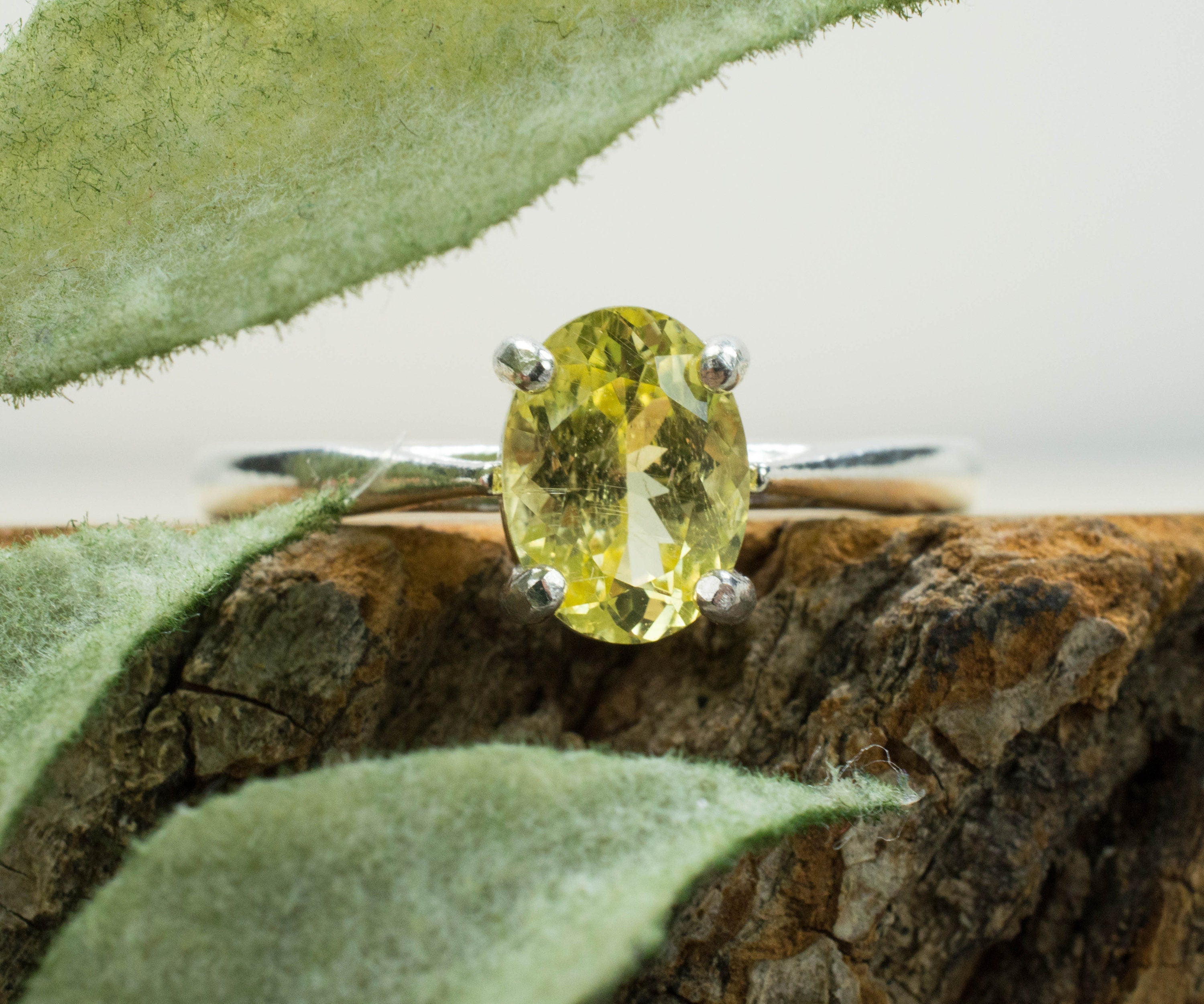 Yellow Danburite Ring; Natural Untreated Tanzanian Danburite - Mark Oliver Gems