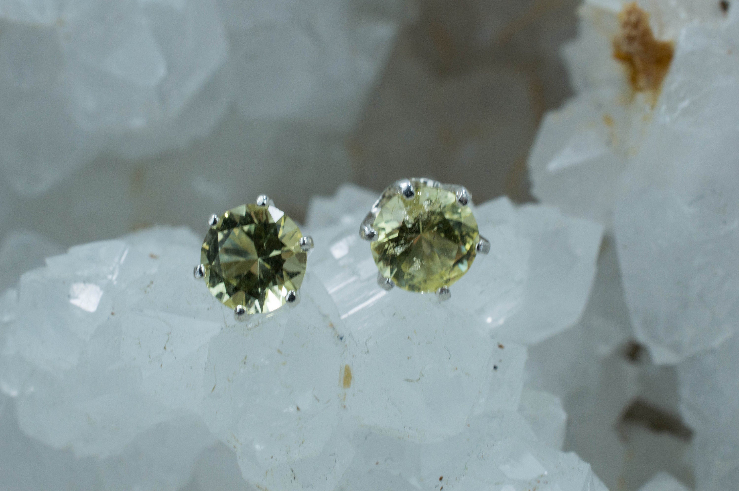 Danburite Earrings; Natural Untreated Tanzanian Yellow Danburite - Mark Oliver Gems
