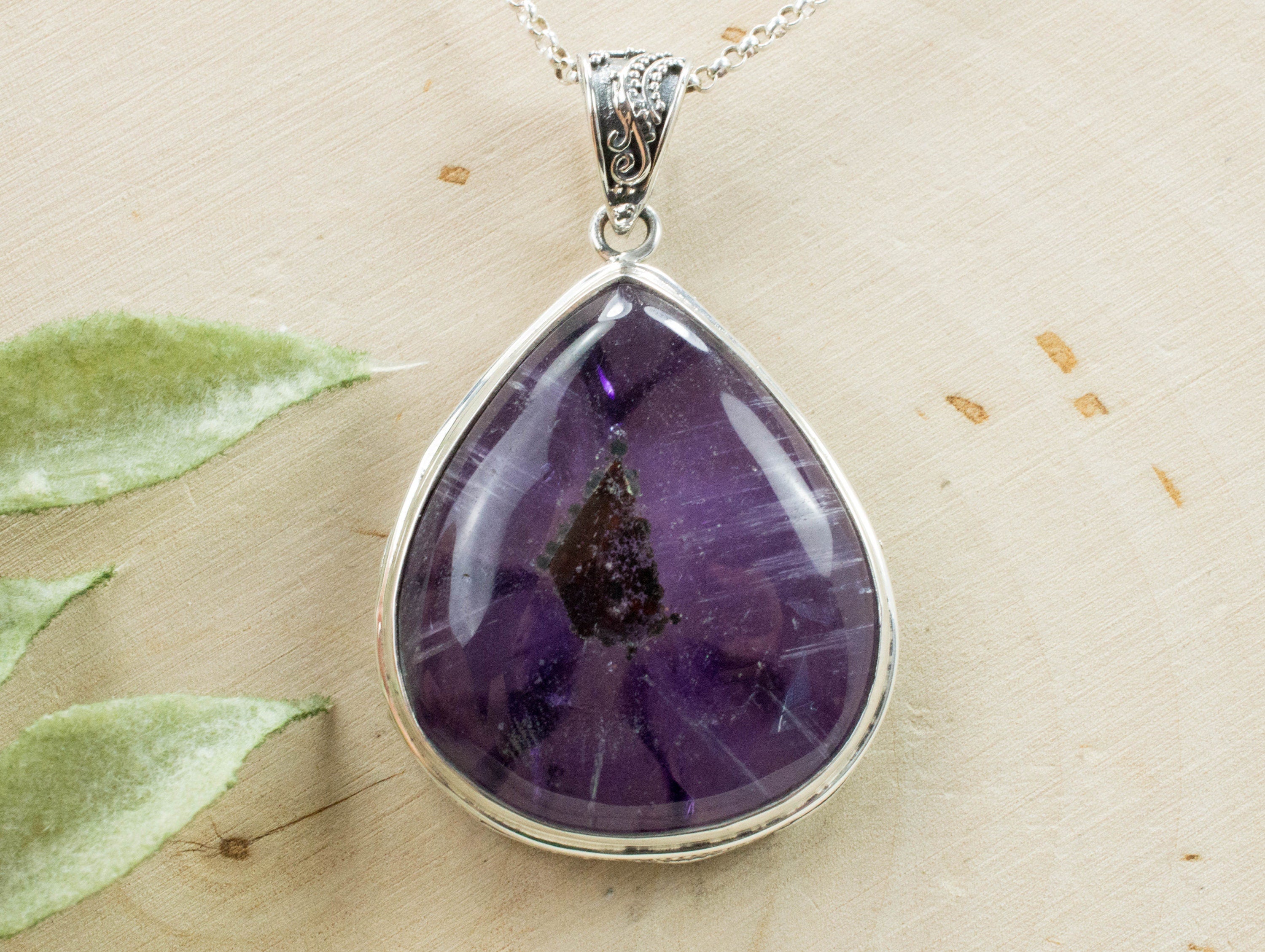 Trapiche Amethyst Pendant, Genuine Untreated Brazil Amethyst - Mark Oliver Gems