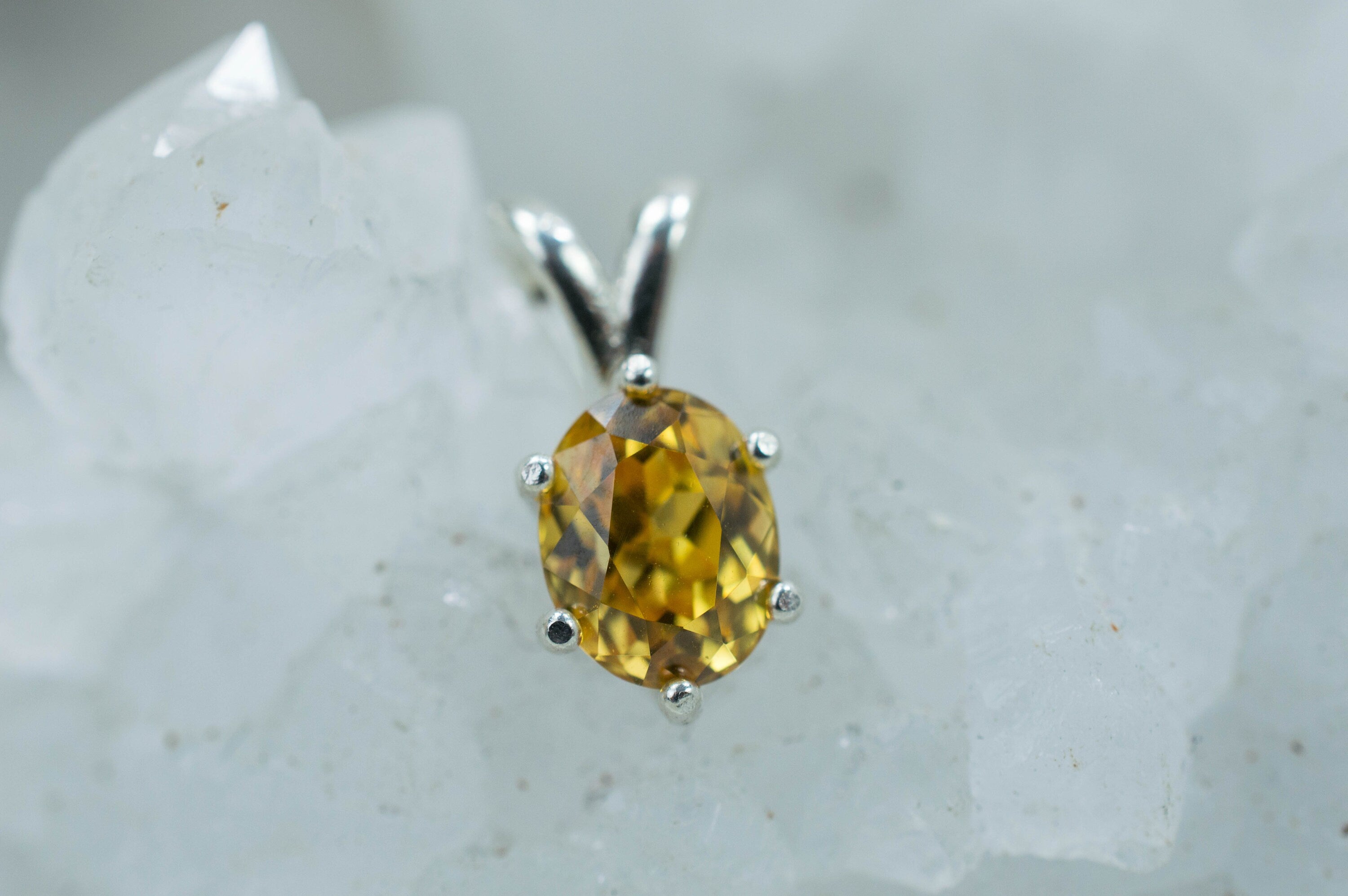 Yellow Zircon Pendant, Genuine Untreated Madagascar Zircon - Mark Oliver Gems