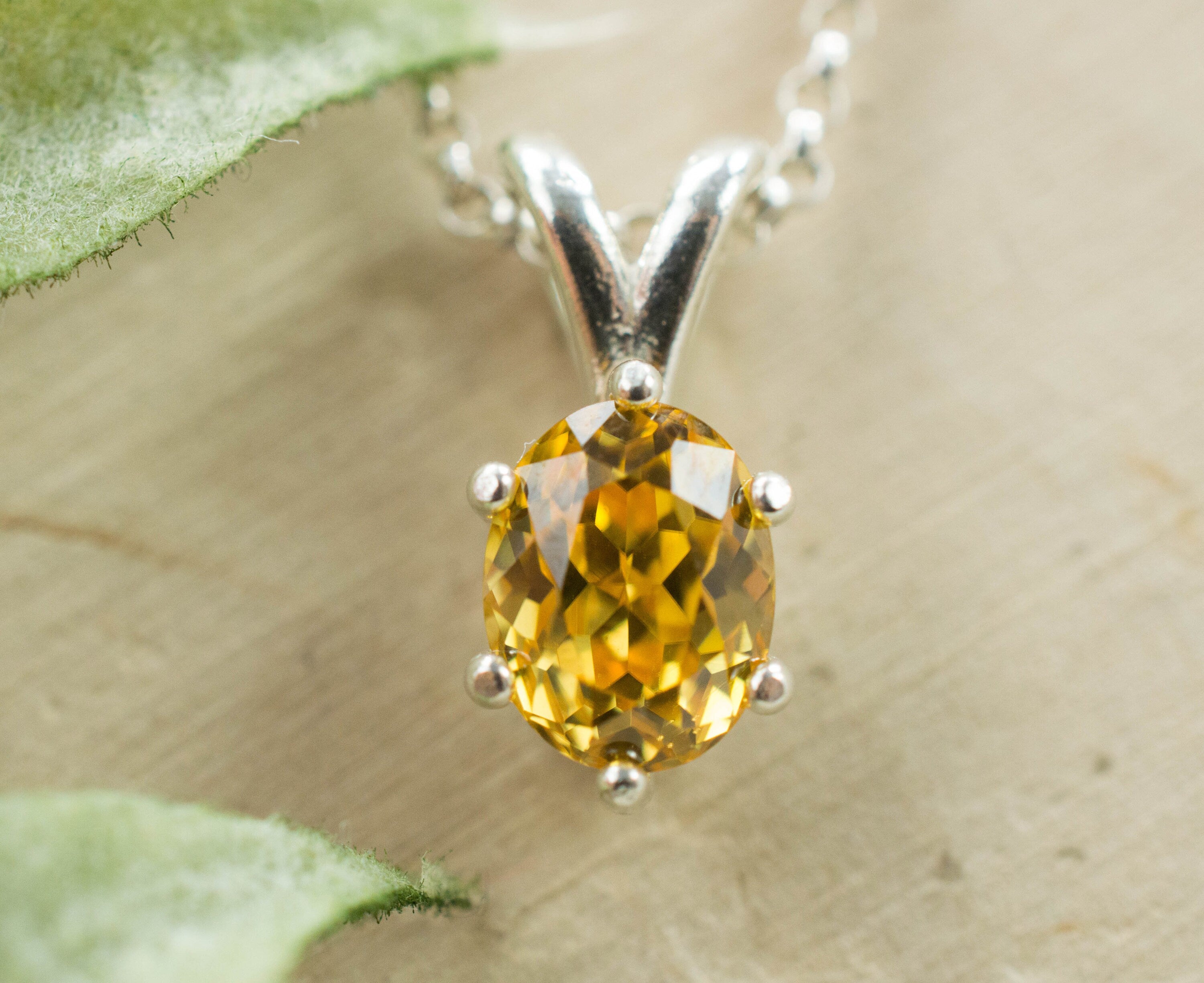 Yellow Zircon Pendant, Genuine Untreated Madagascar Zircon - Mark Oliver Gems
