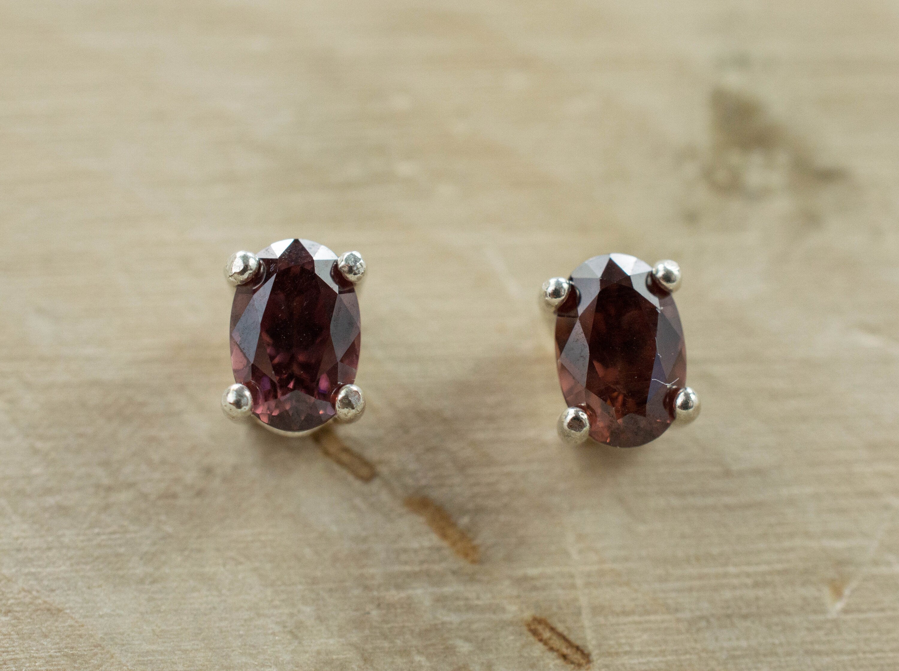 Red Zircon Earrings; Genuine Untreated Tanzania Zircon; 1.440cts - Mark Oliver Gems