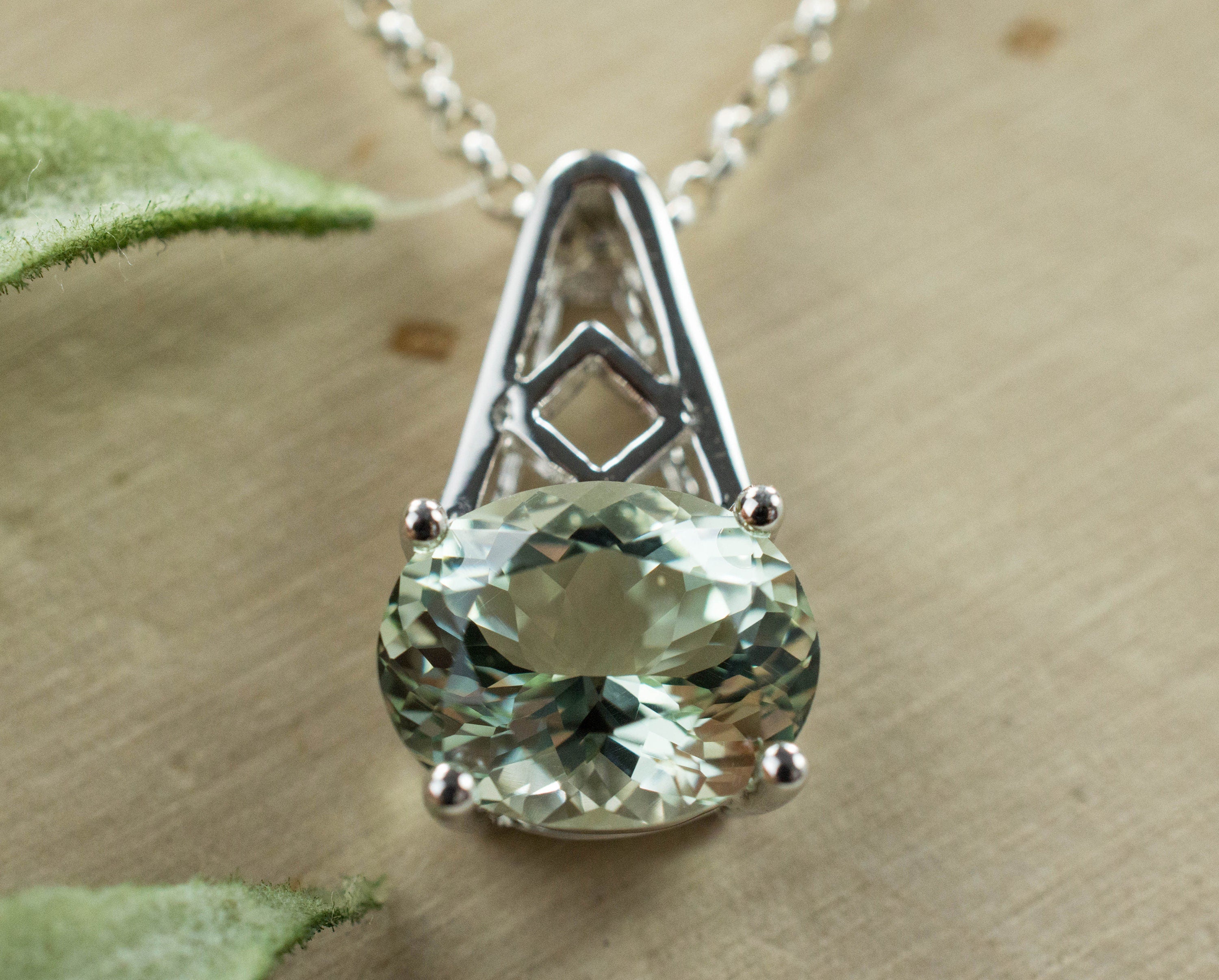 Prasiolite Pendant; Genuine Brazil Green Amethyst; 2.320cts - Mark Oliver Gems