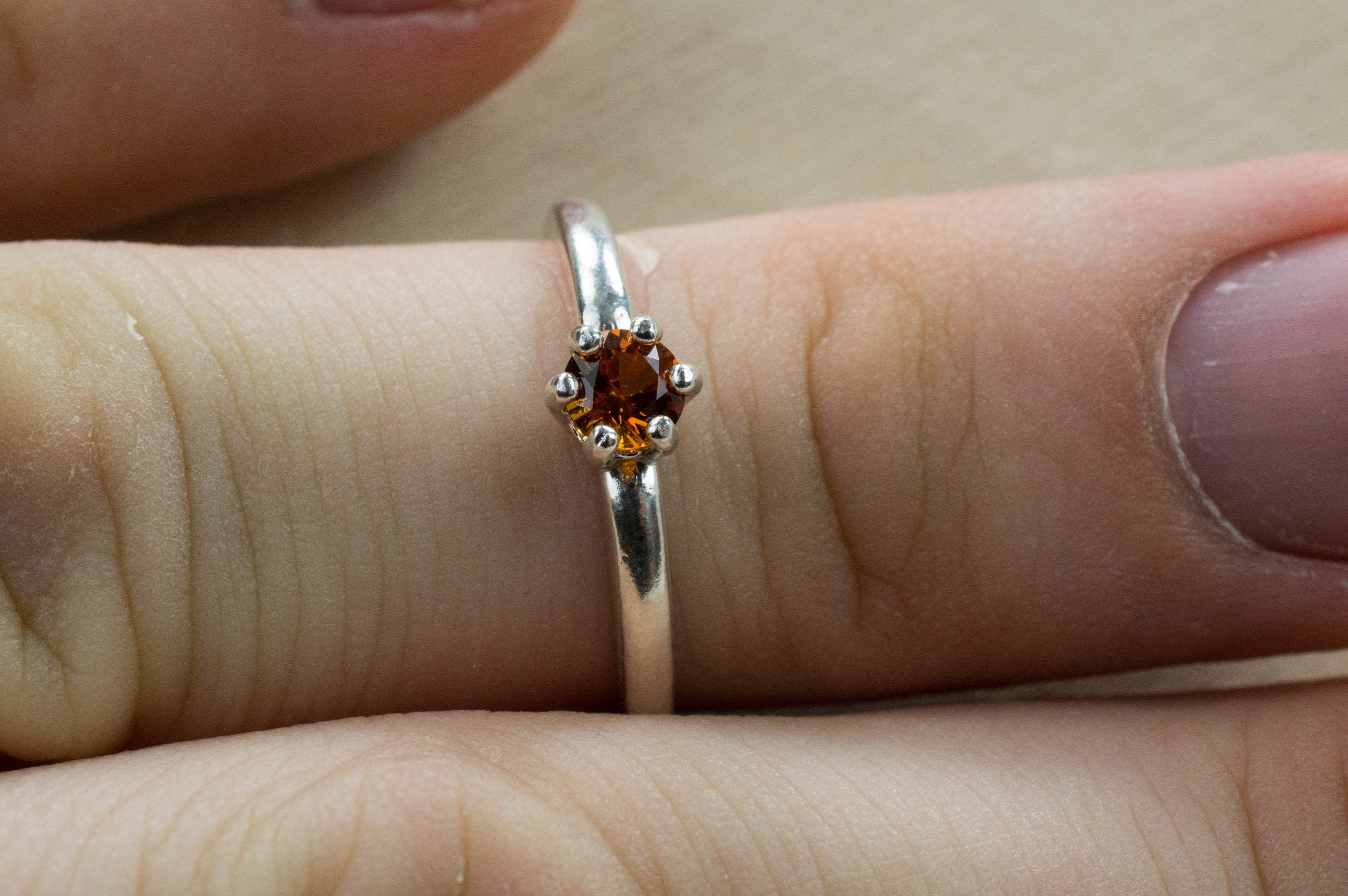 Hessonite Garnet Ring; Genuine Untreated Sri Lanka Garnet - Mark Oliver Gems