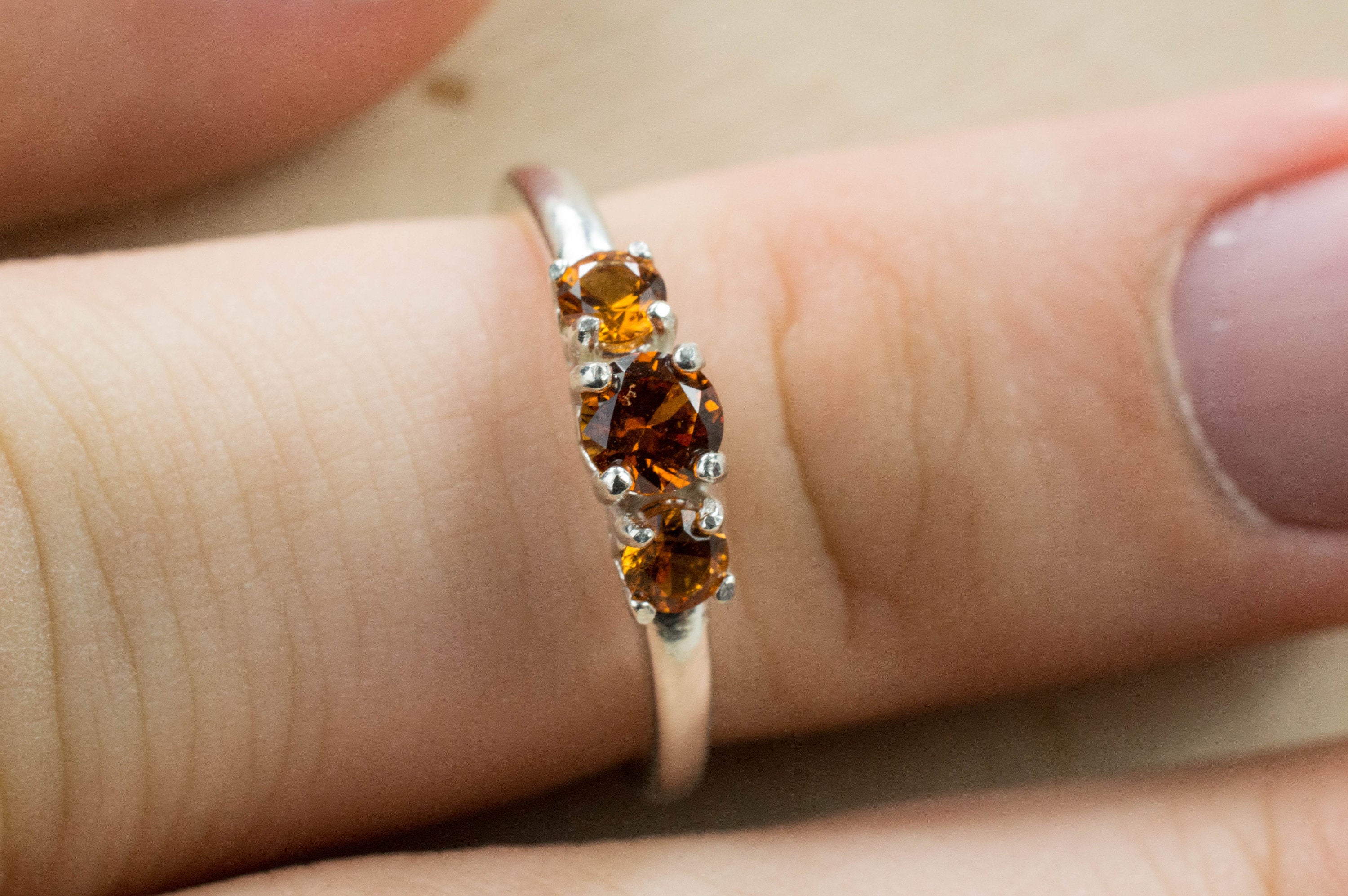Hessonite Garnet Ring; Genuine Untreated Sri Lanka Garnets - Mark Oliver Gems