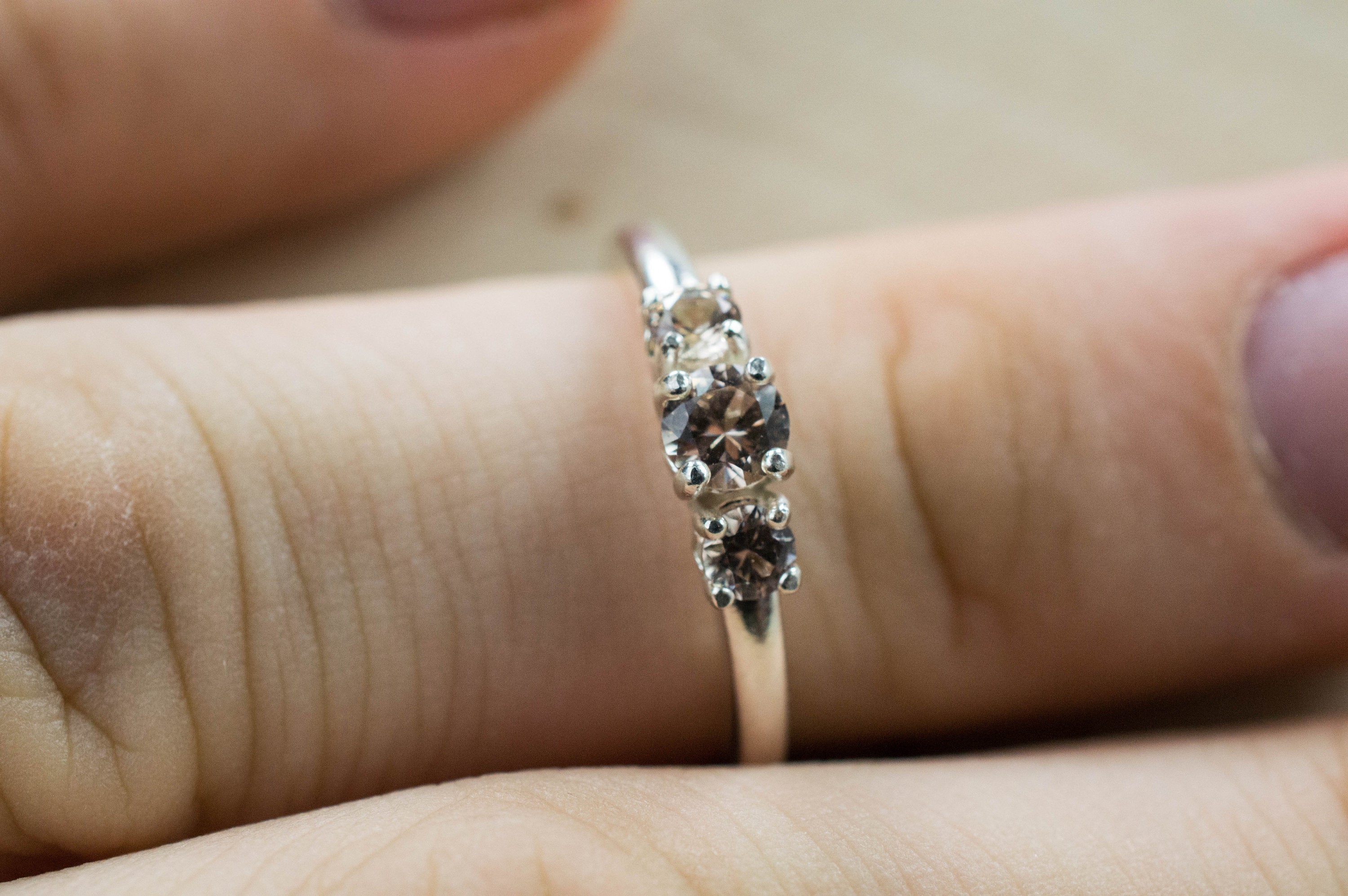 Champagne Garnet Ring, Genuine Untreated Tanzanian Garnets - Mark Oliver Gems