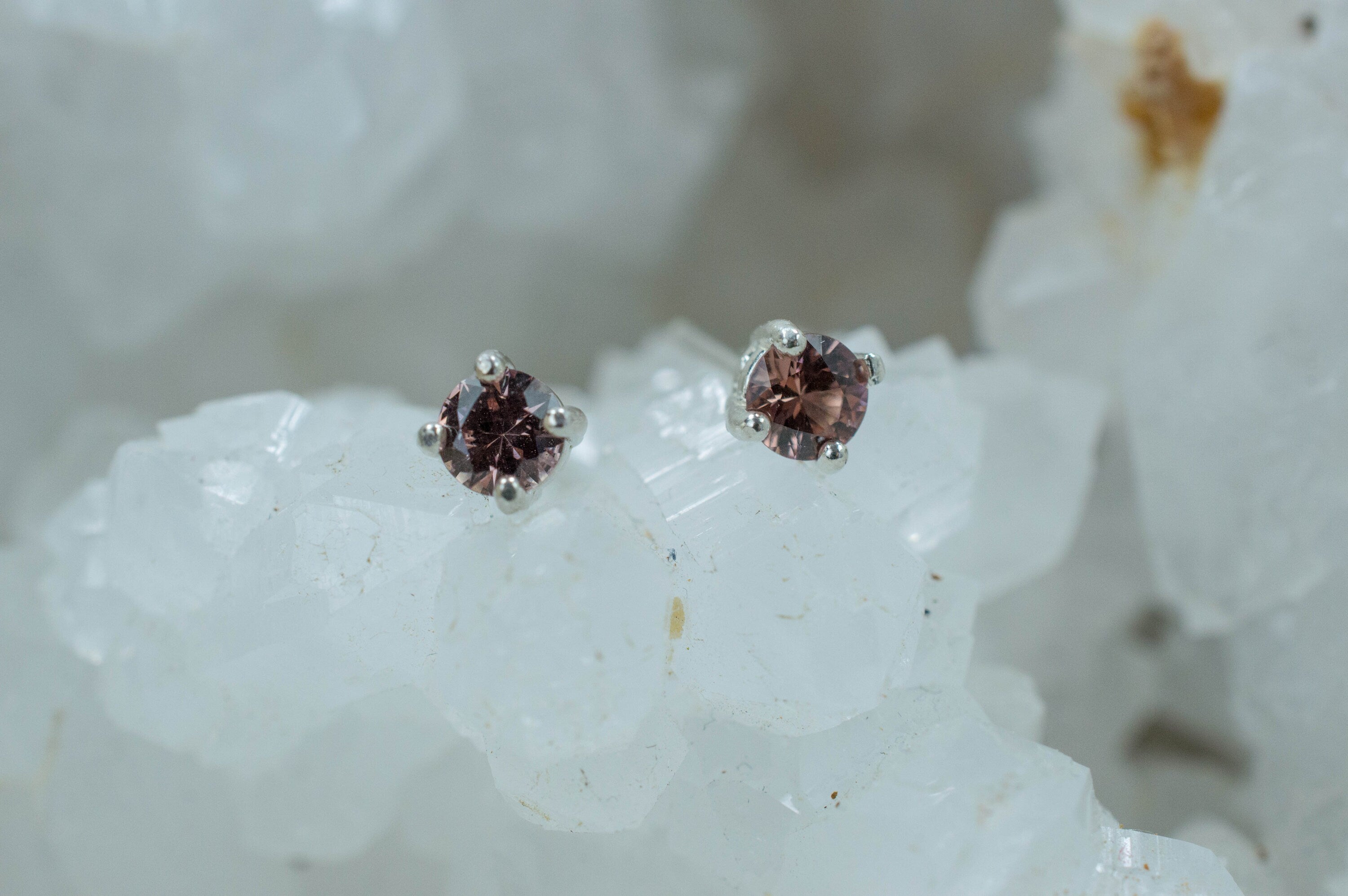Champagne Garnet Earrings; Genuine Untreated Tanzania Garnet - Mark Oliver Gems
