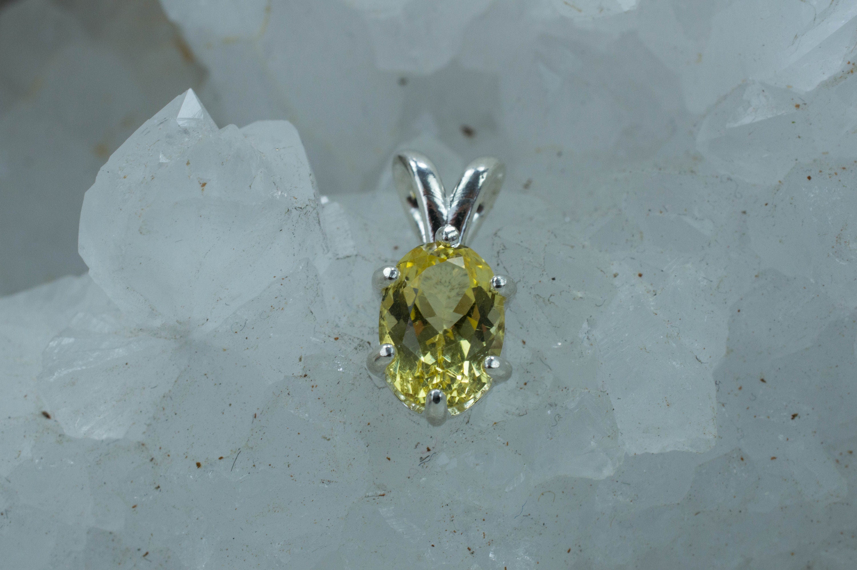 Danburite Pendant; Genuine Untreated Tanzanian Yellow Danburite - Mark Oliver Gems