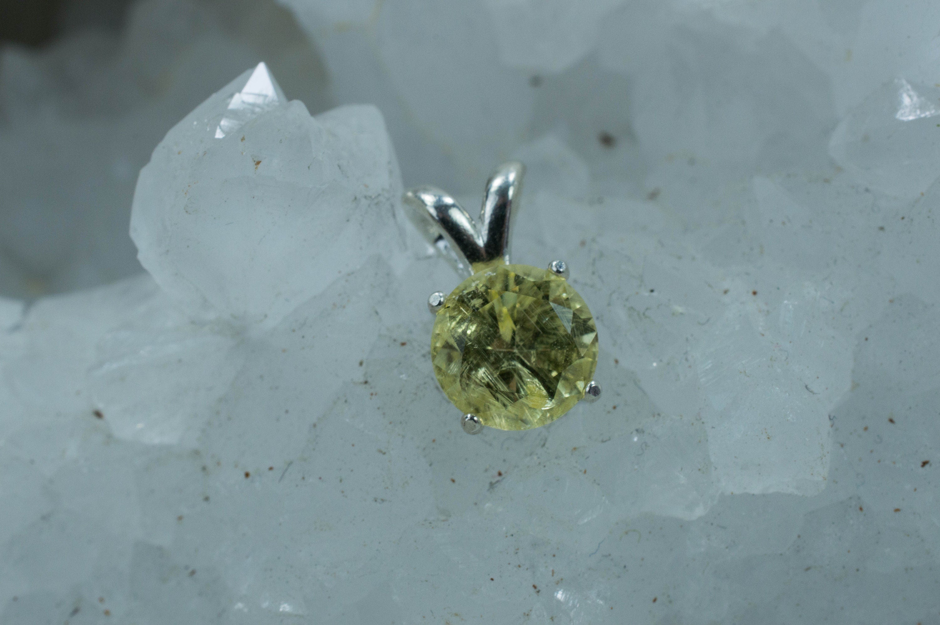 Danburite Pendant; Natural Untreated Tanzanian Yellow Danburite - Mark Oliver Gems